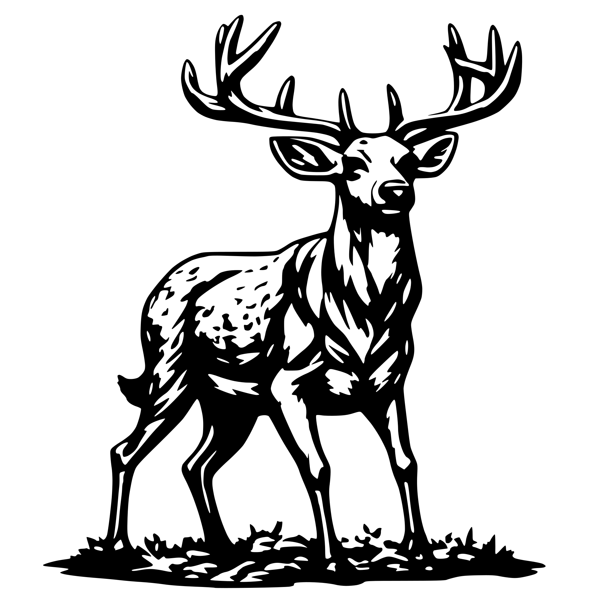 AI-generated SVG of a hunting deer