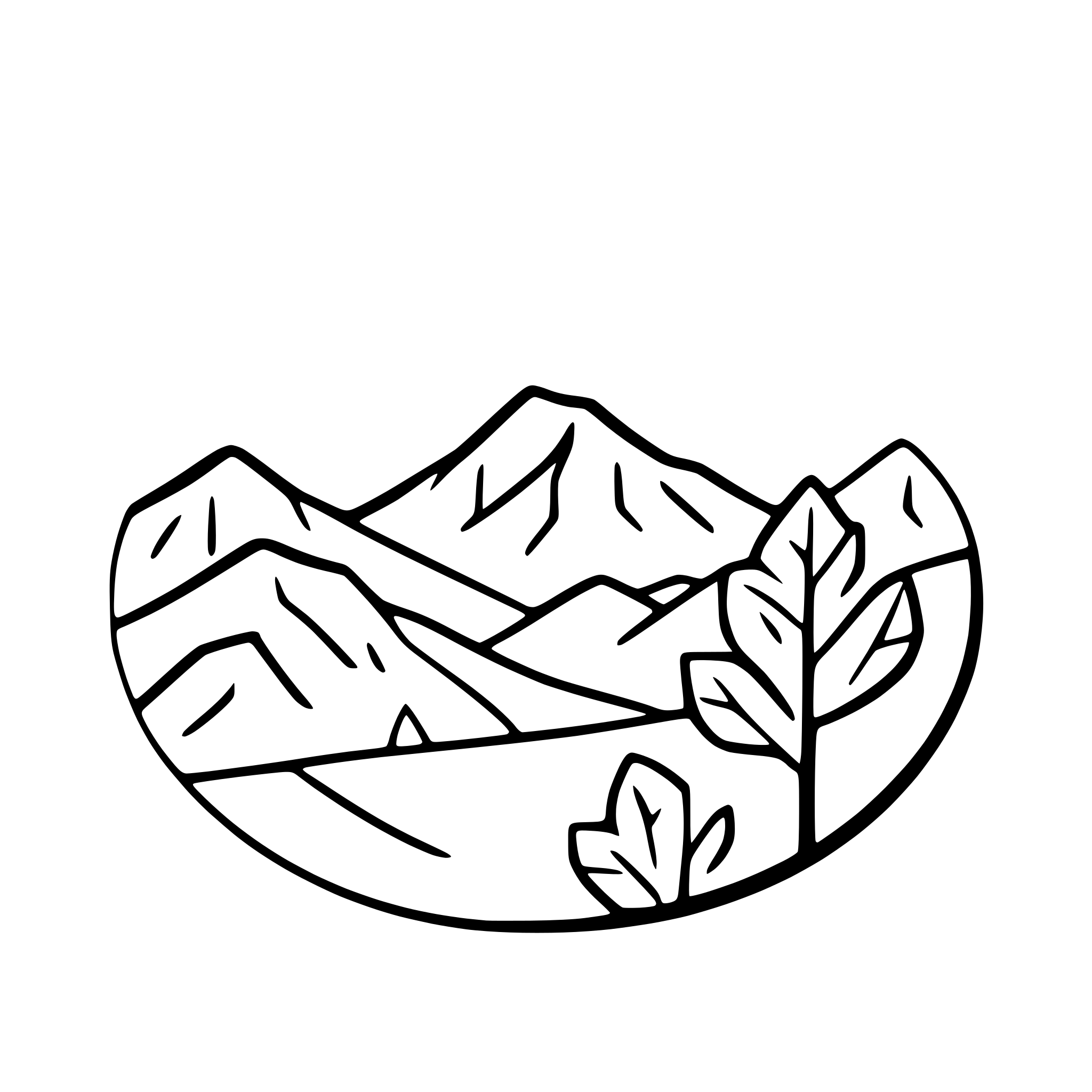 AI-generated SVG of 'mountain landscape with sun'