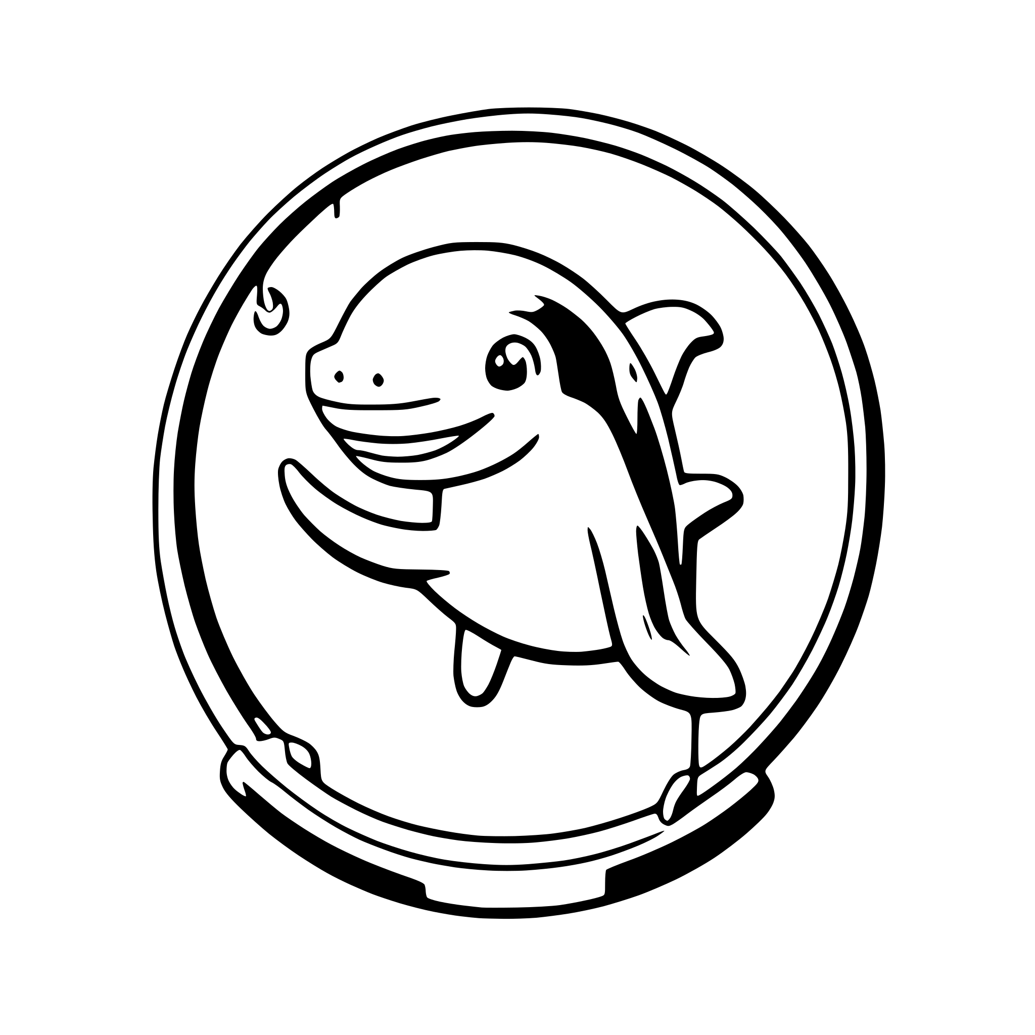 AI-generated SVG of 'a dolphin jumping through a hoop'