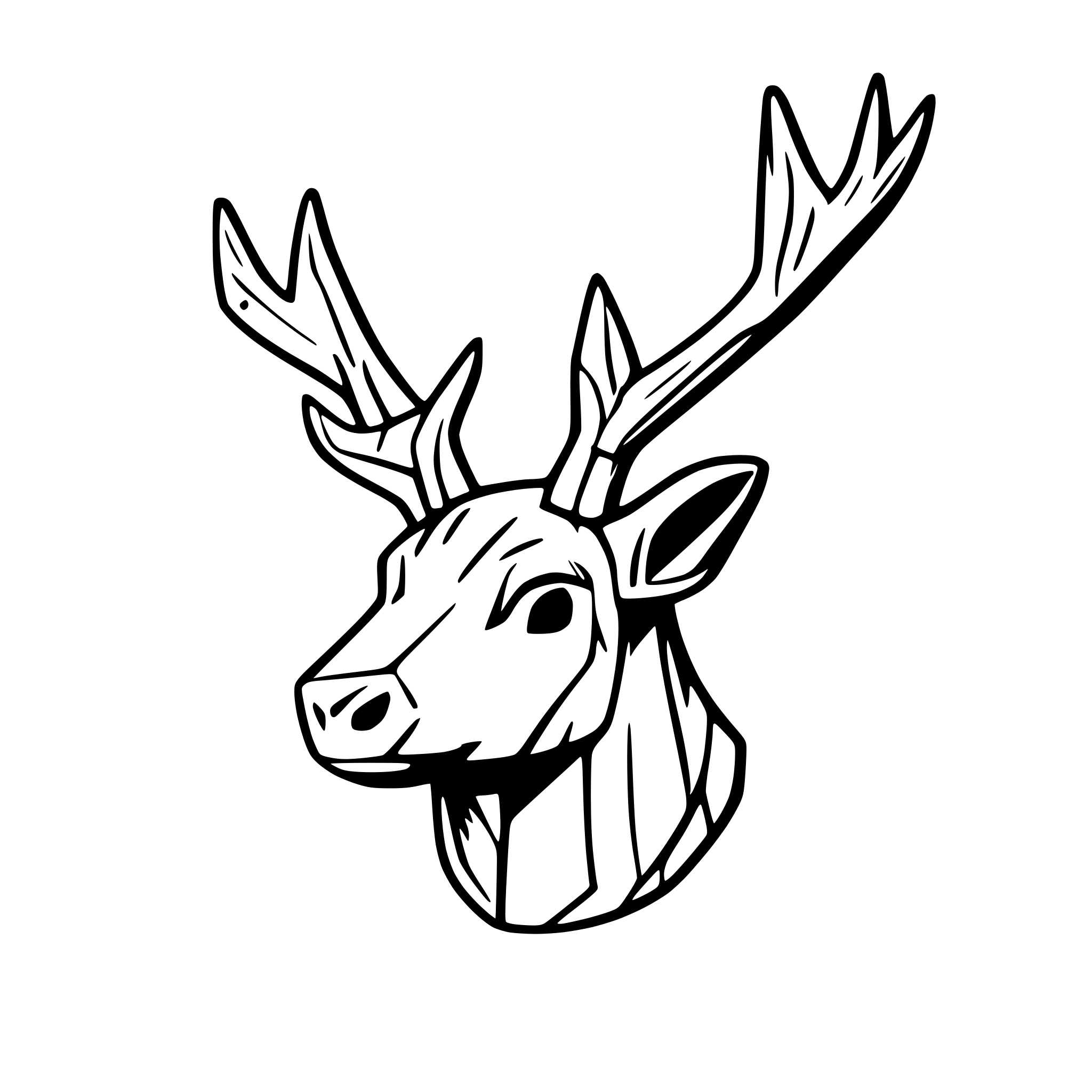 AI-generated SVG of 'elk antlers'