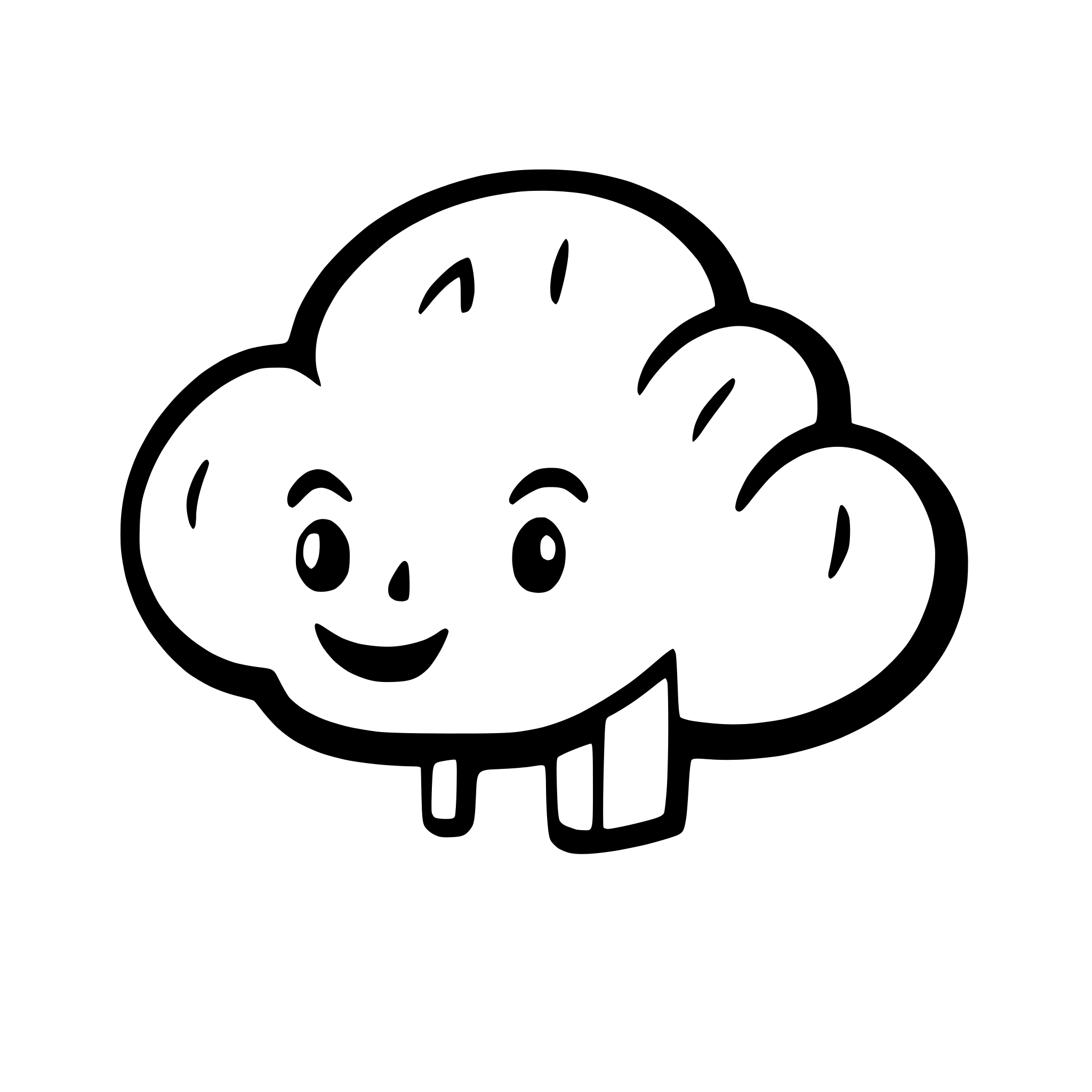 AI-generated SVG of a a cartoon-style cloud.  black and white, very simple curves