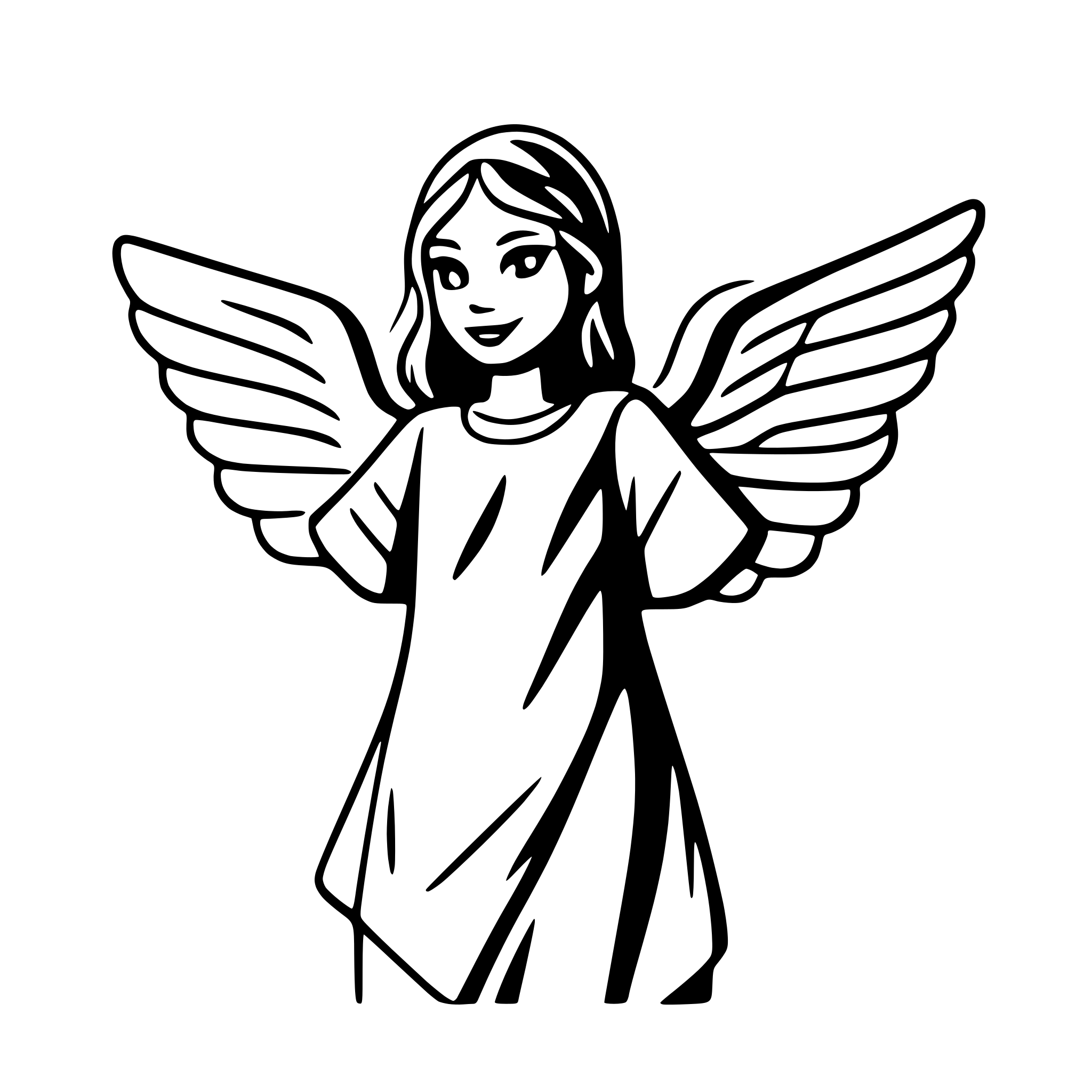 AI-generated SVG of 'angel with outstretched wings'