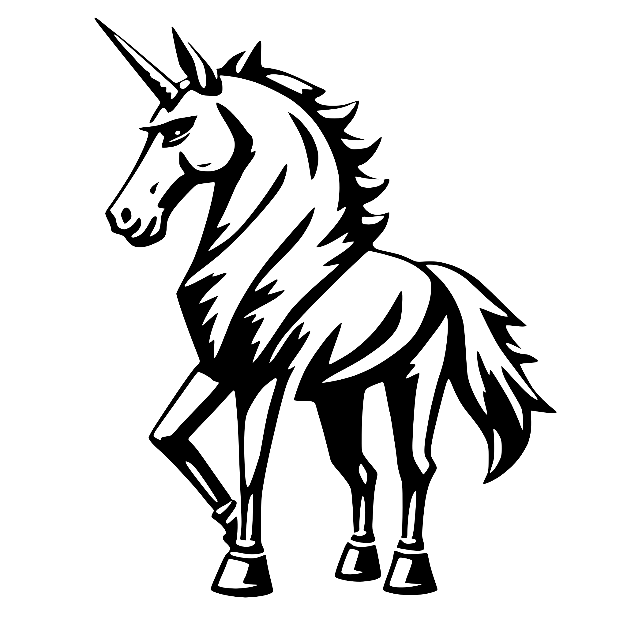 AI-generated SVG of a Heavy Metal Unicorn in Business Attire