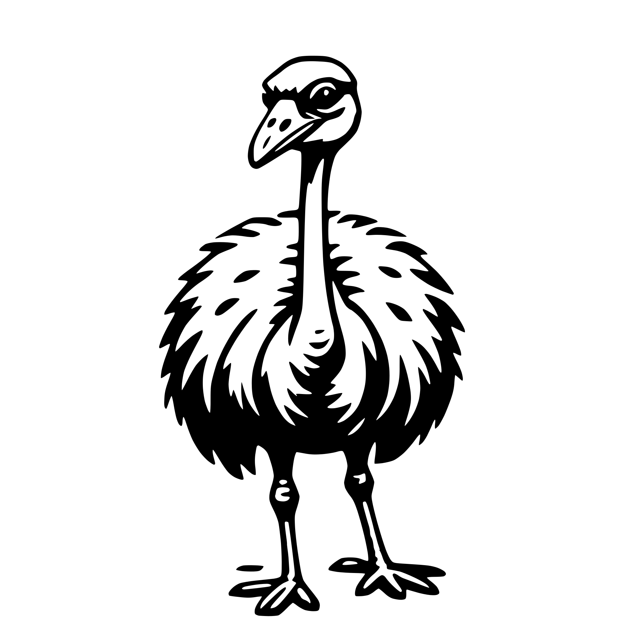 AI-generated SVG of a ostrich