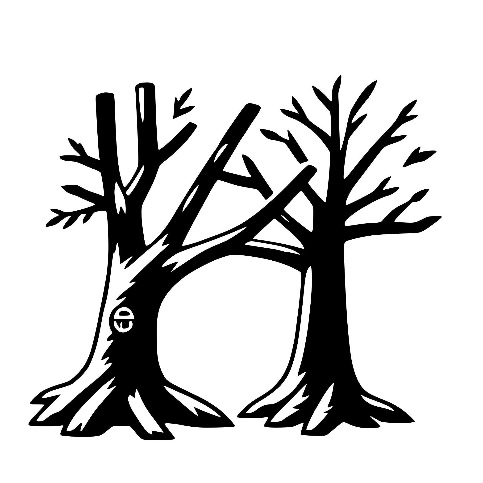 AI-generated SVG of a couple's initials in tree