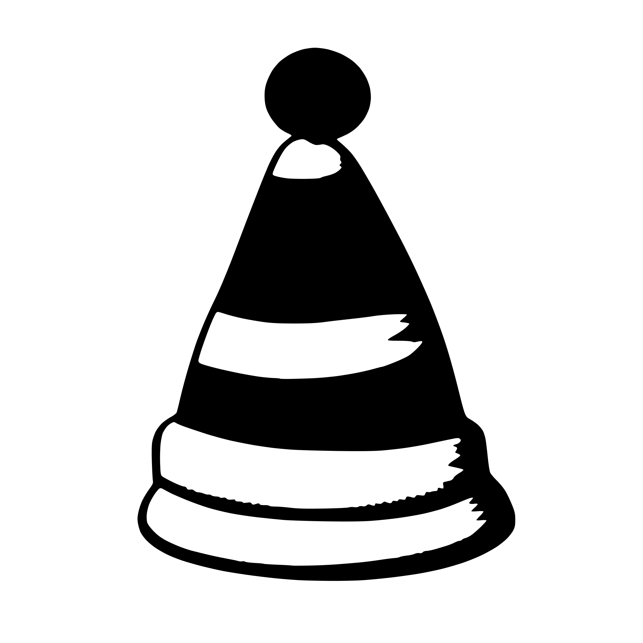 AI-generated SVG of a santa hat red bobble