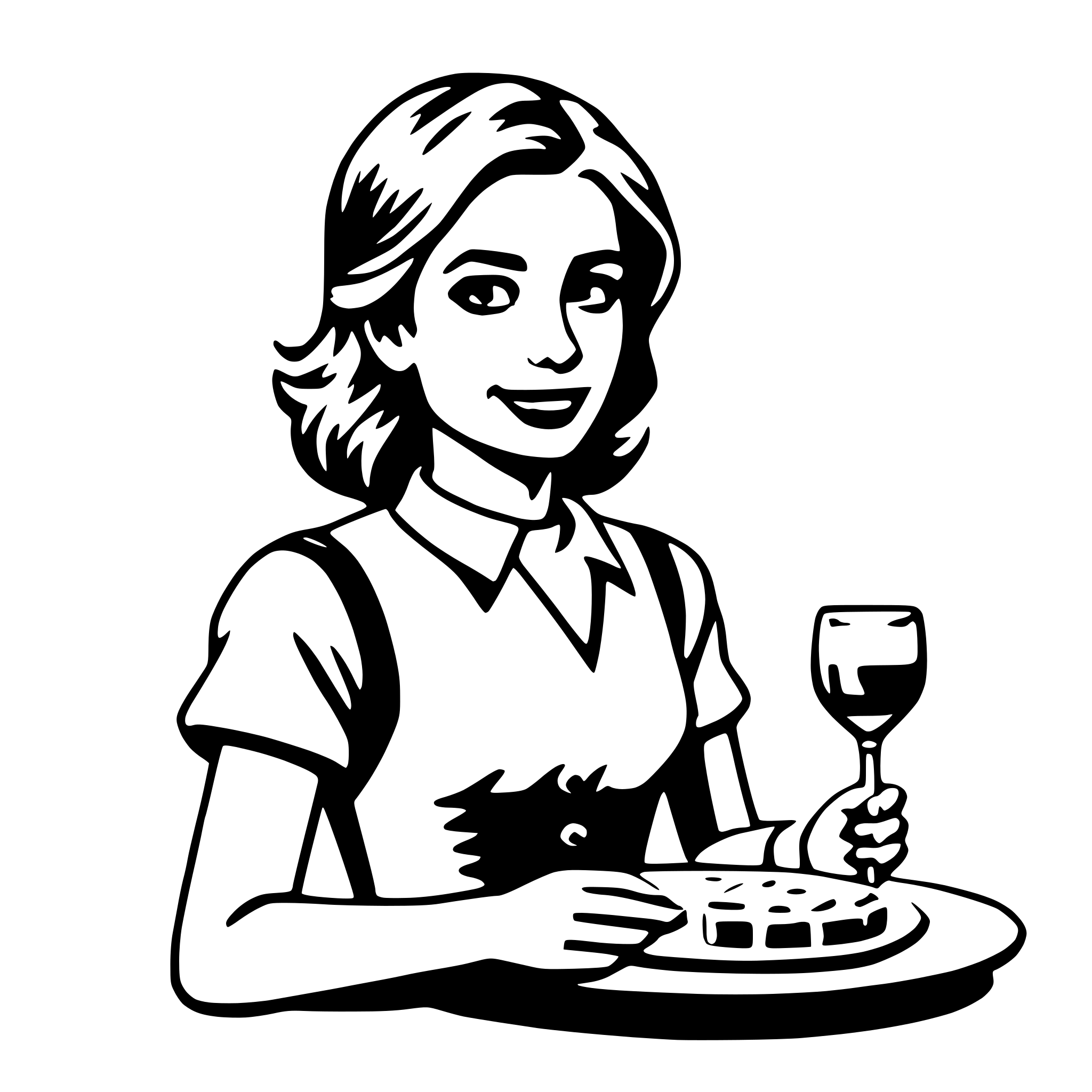 AI-generated SVG of a waitress