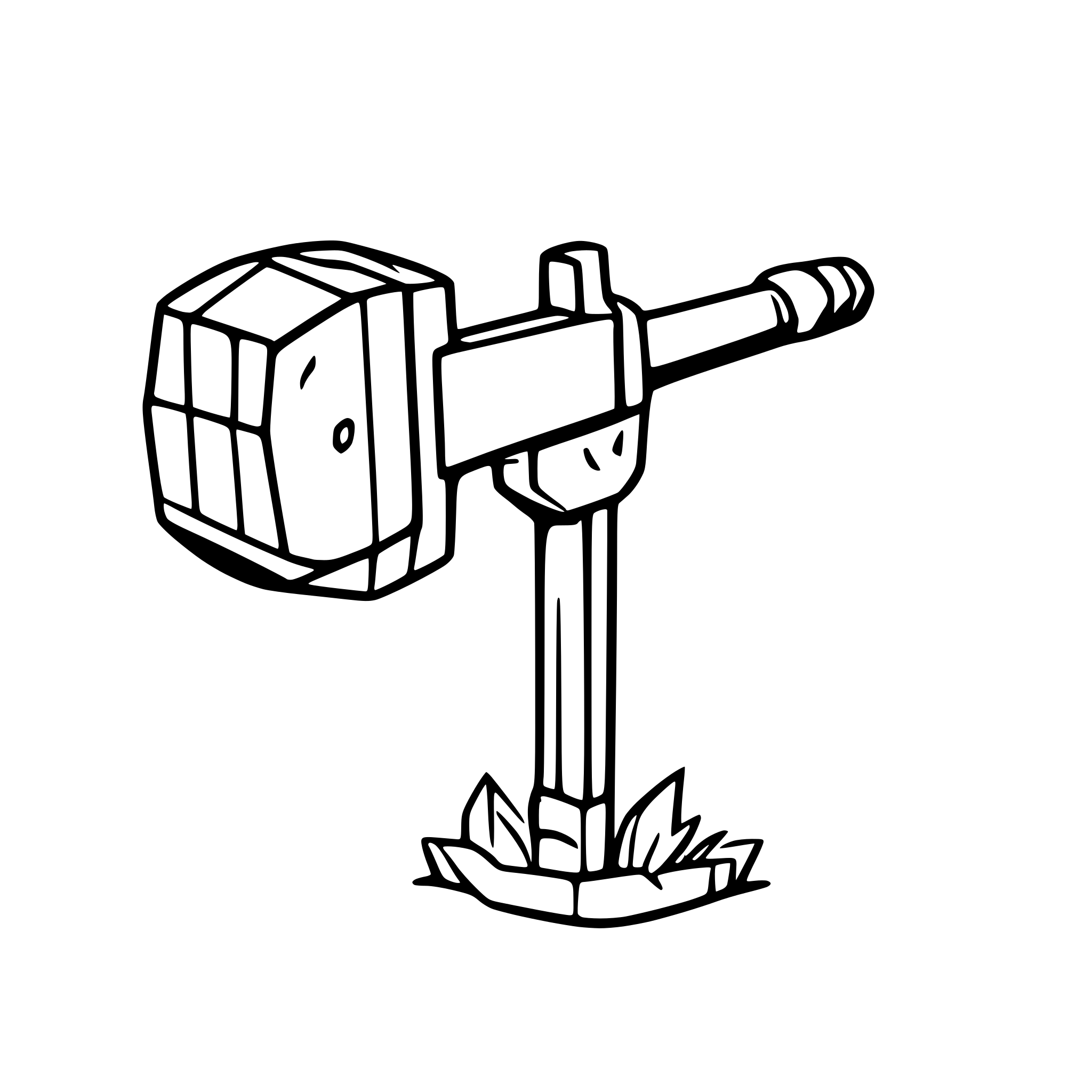 AI-generated SVG of 'a sledgehammer for war no background or shadows or other objects side view'