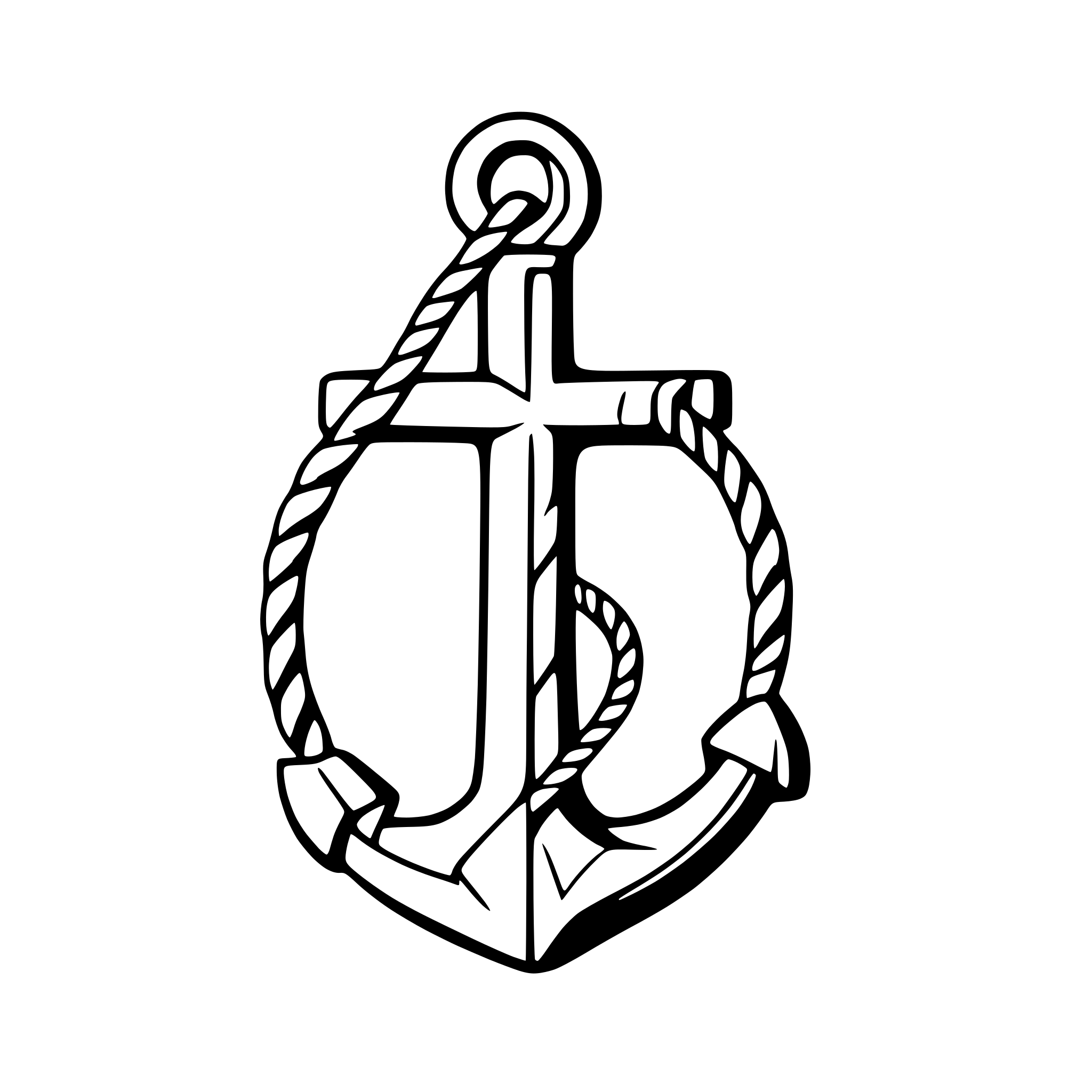 AI-generated SVG of a sailor's anchor with rope