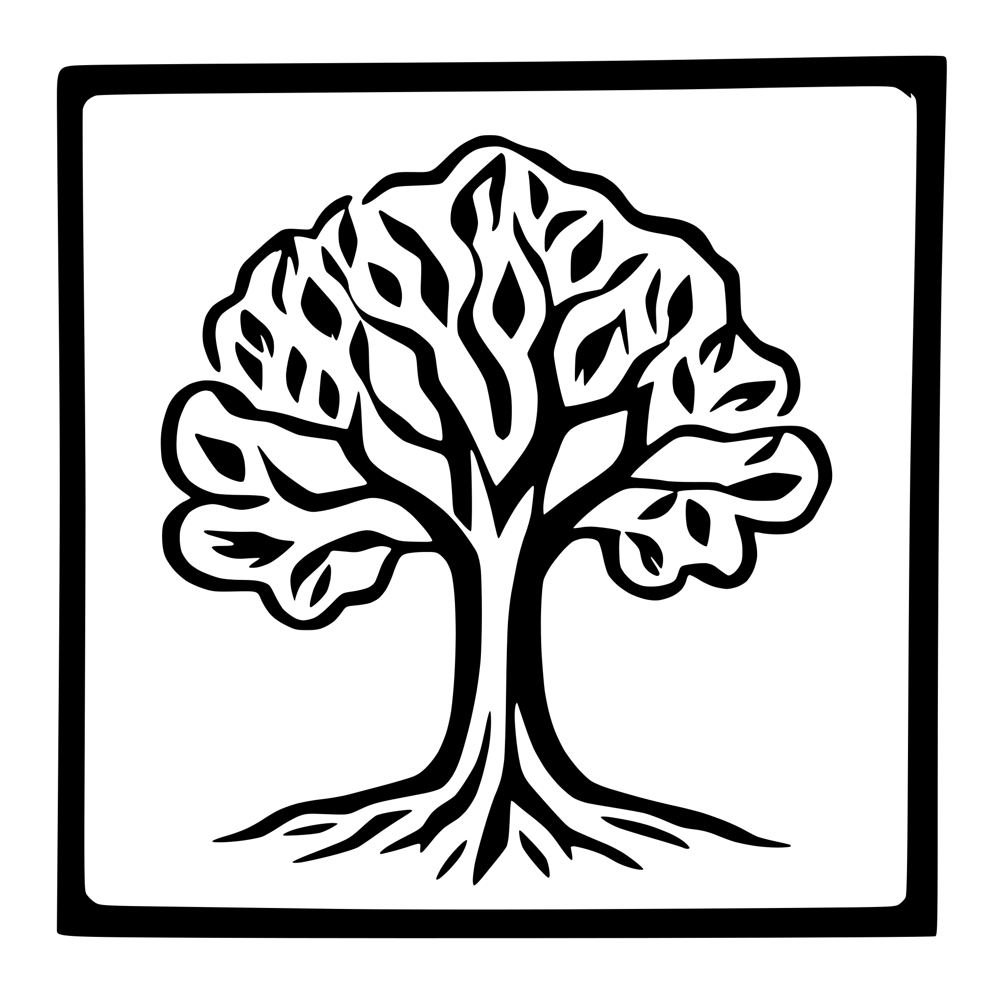 AI-generated SVG of a celtic tree within a square frame