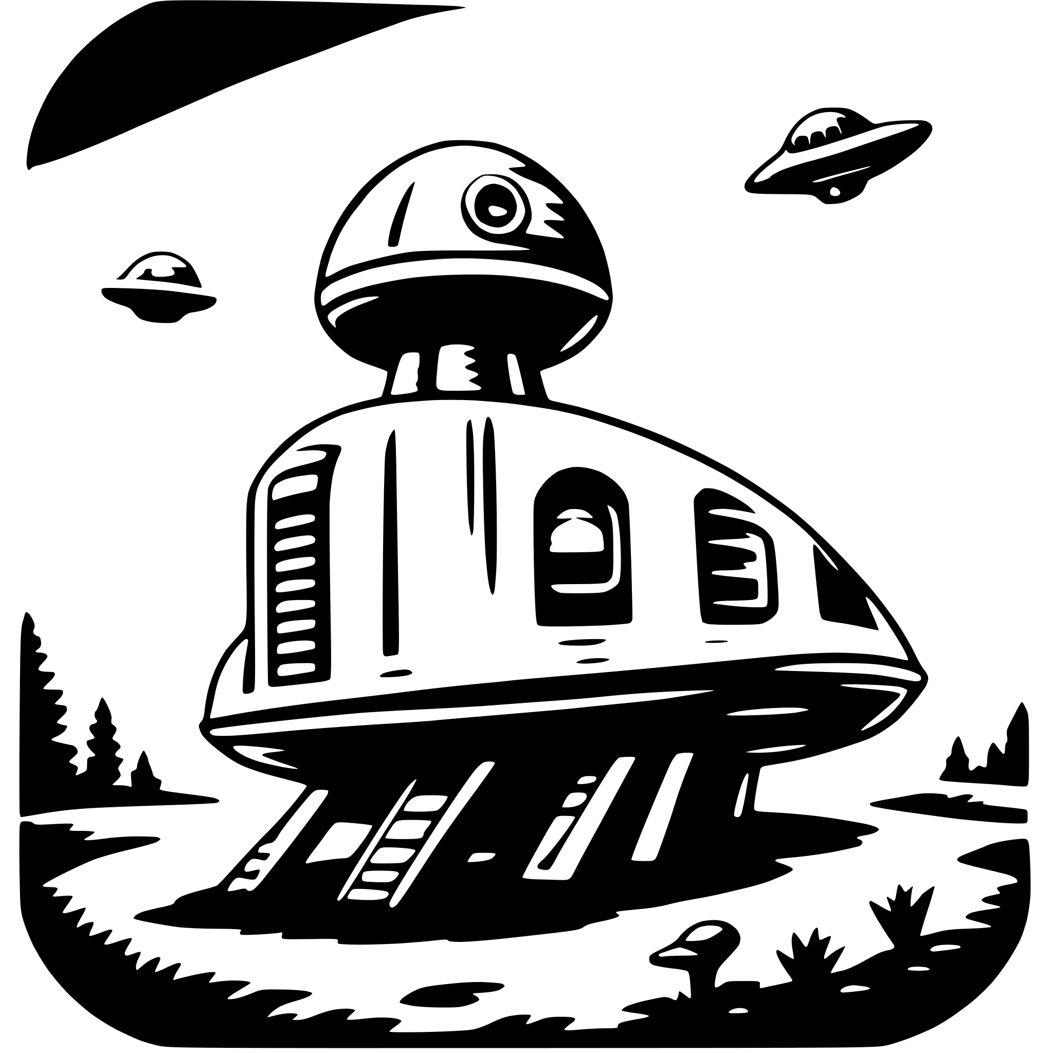 AI-generated SVG of 'spaceship and aliens'