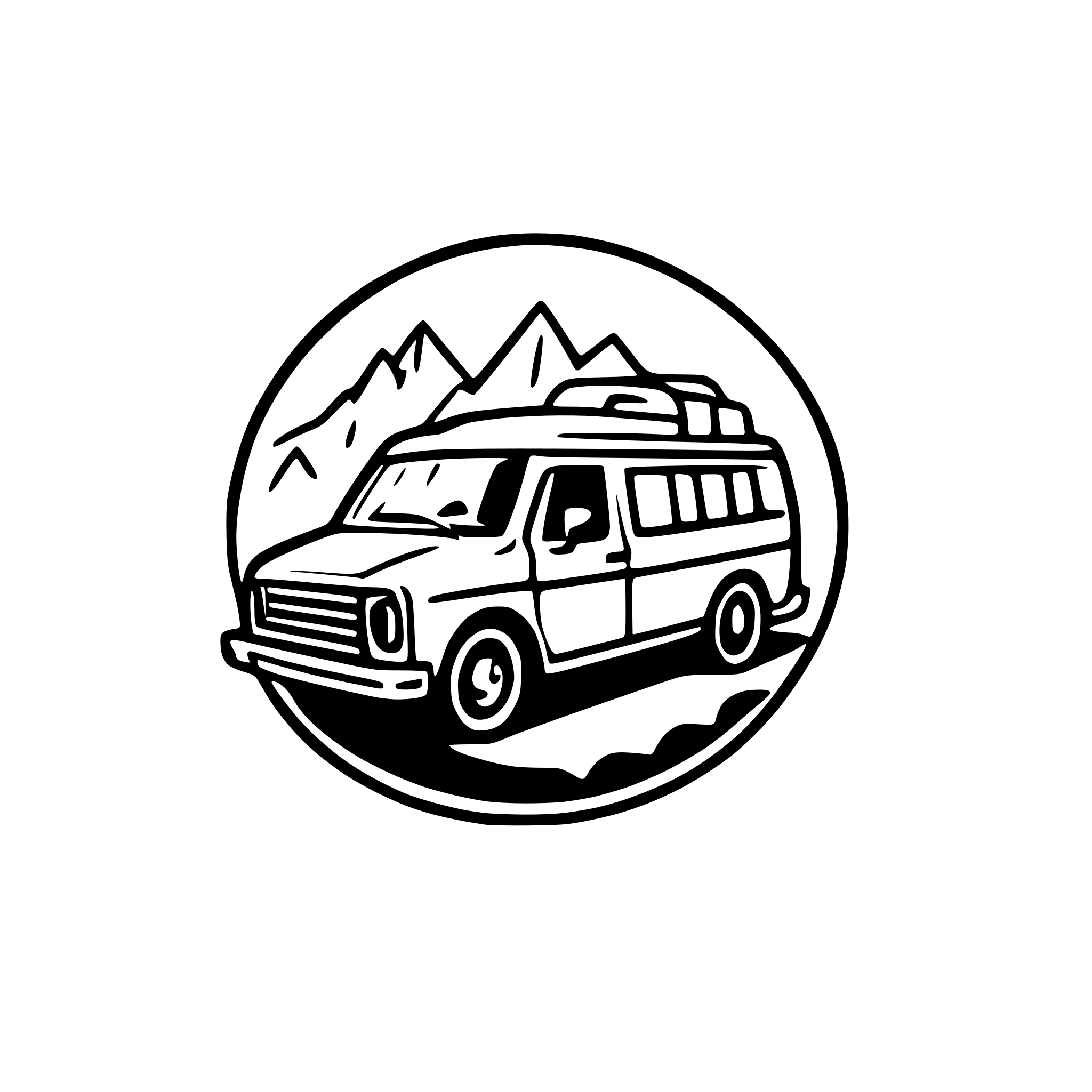 AI-generated SVG of a create a logo for an app called adventure vans, which is horizantally long