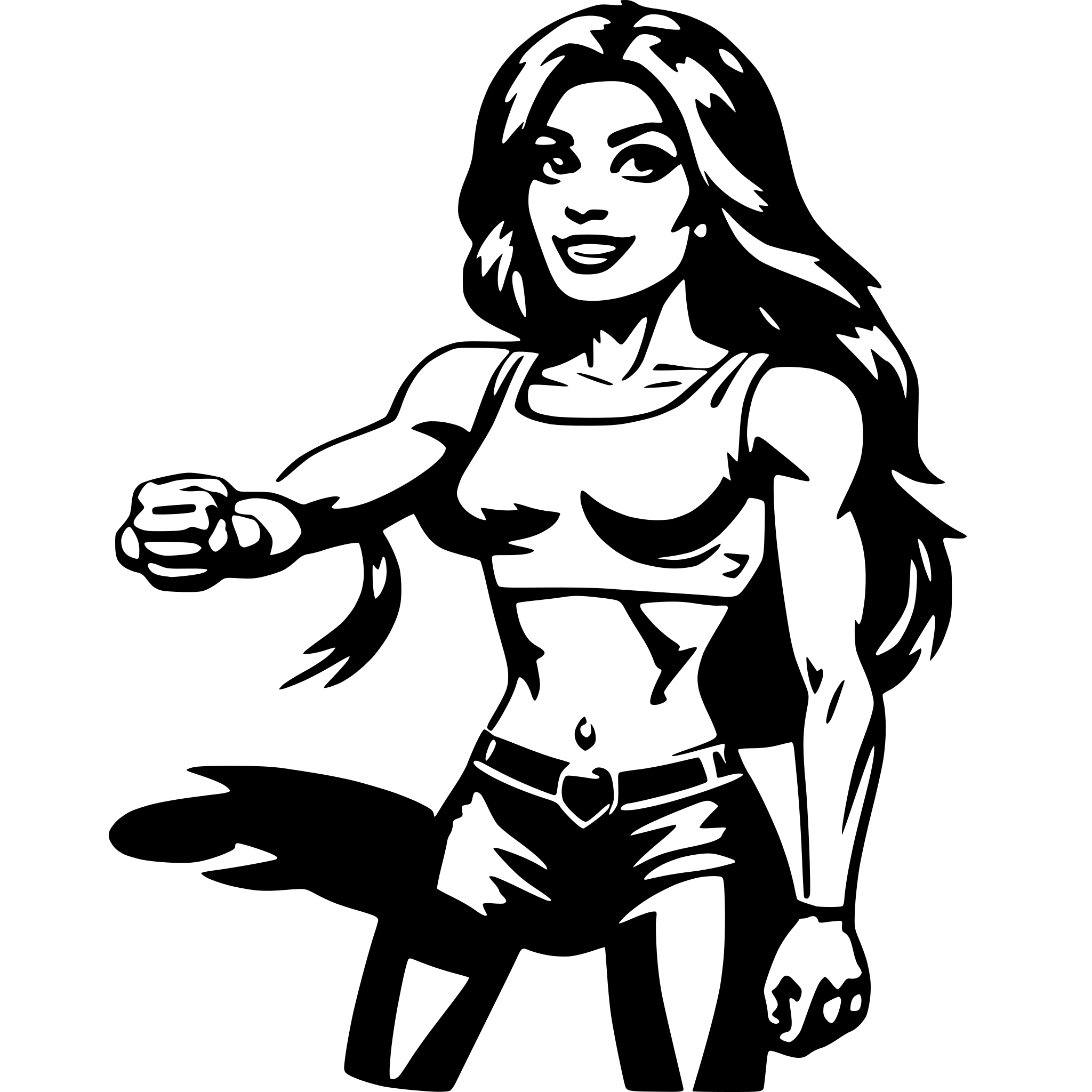 AI-generated SVG of a muscle woman