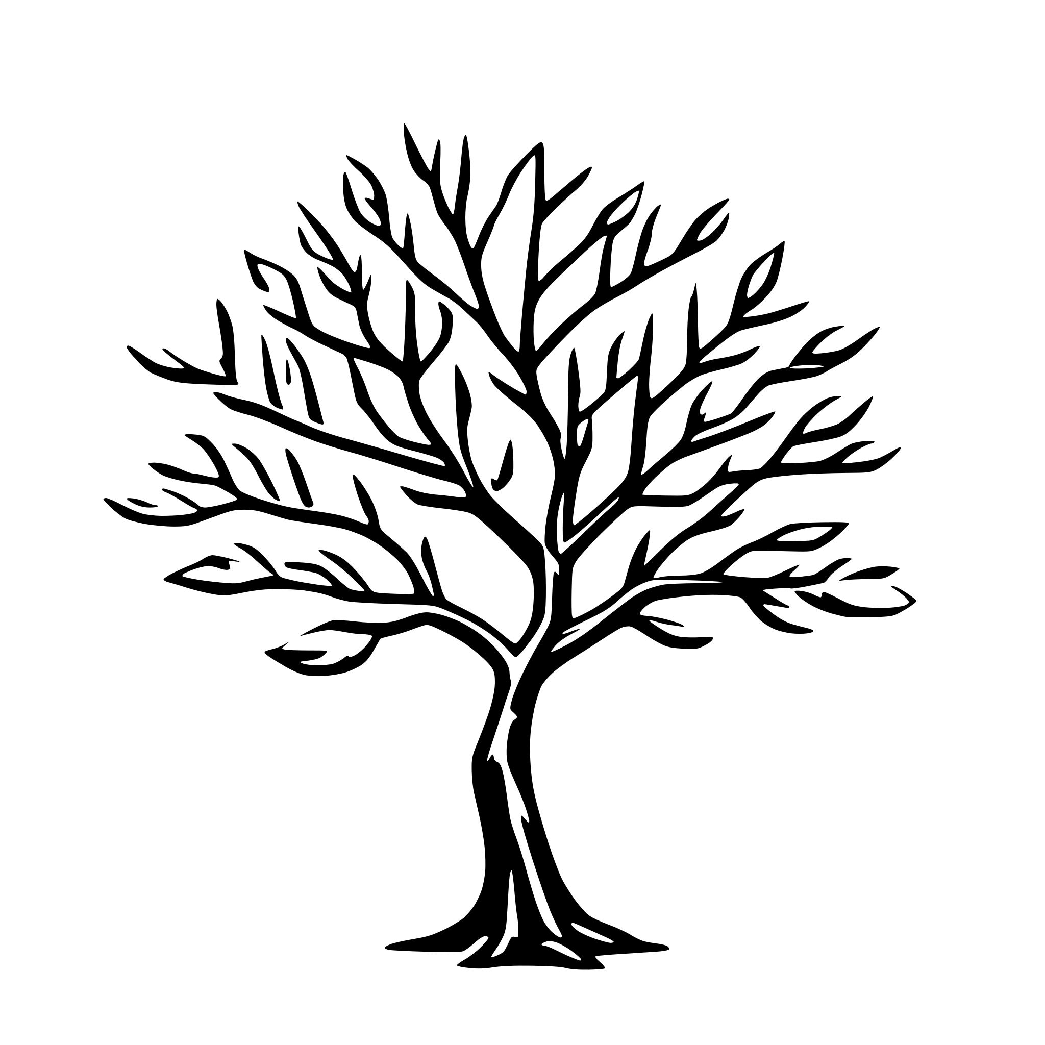 AI-generated SVG of 'One line design tree branch'