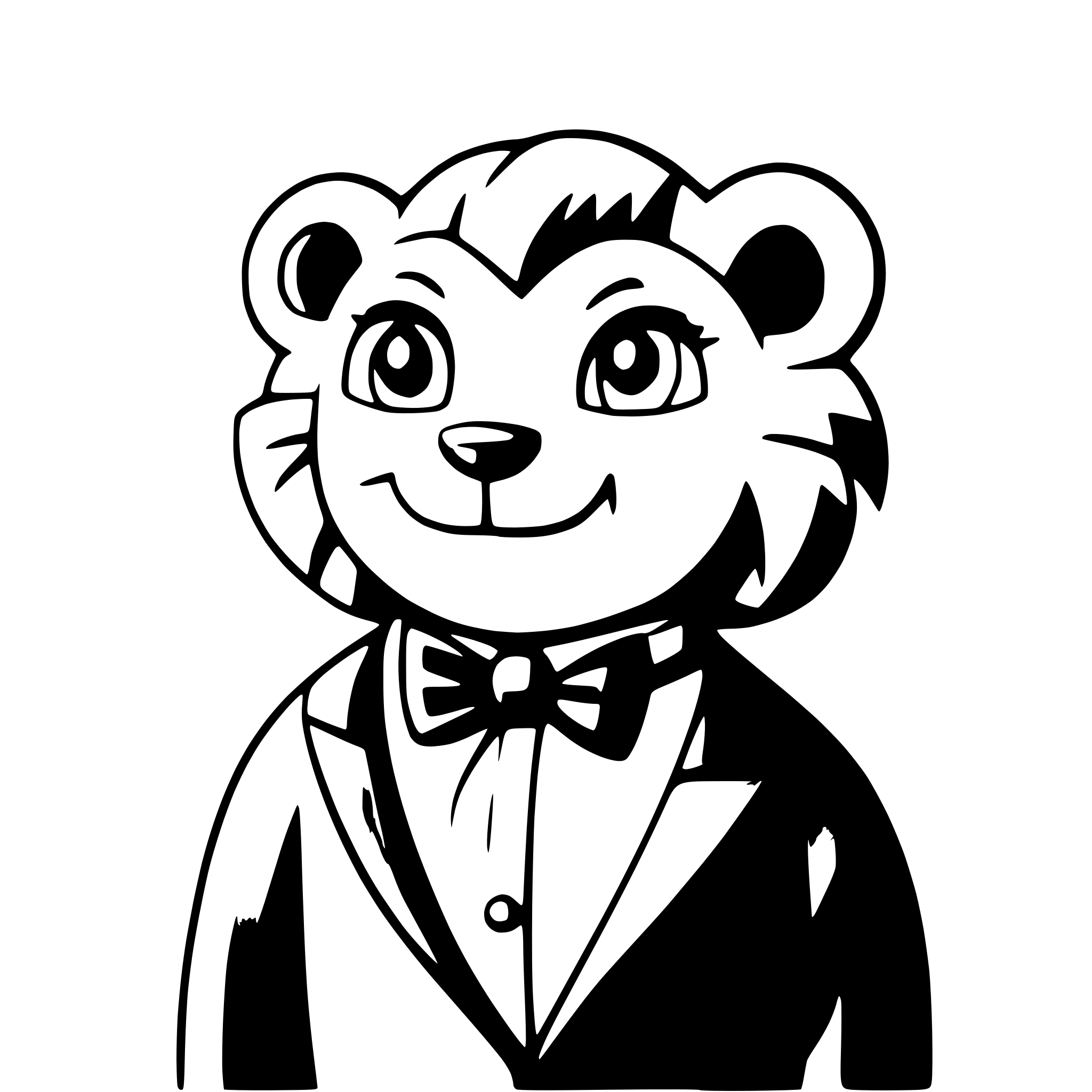 AI-generated SVG of 'a friendly lion wearing a bowtie'