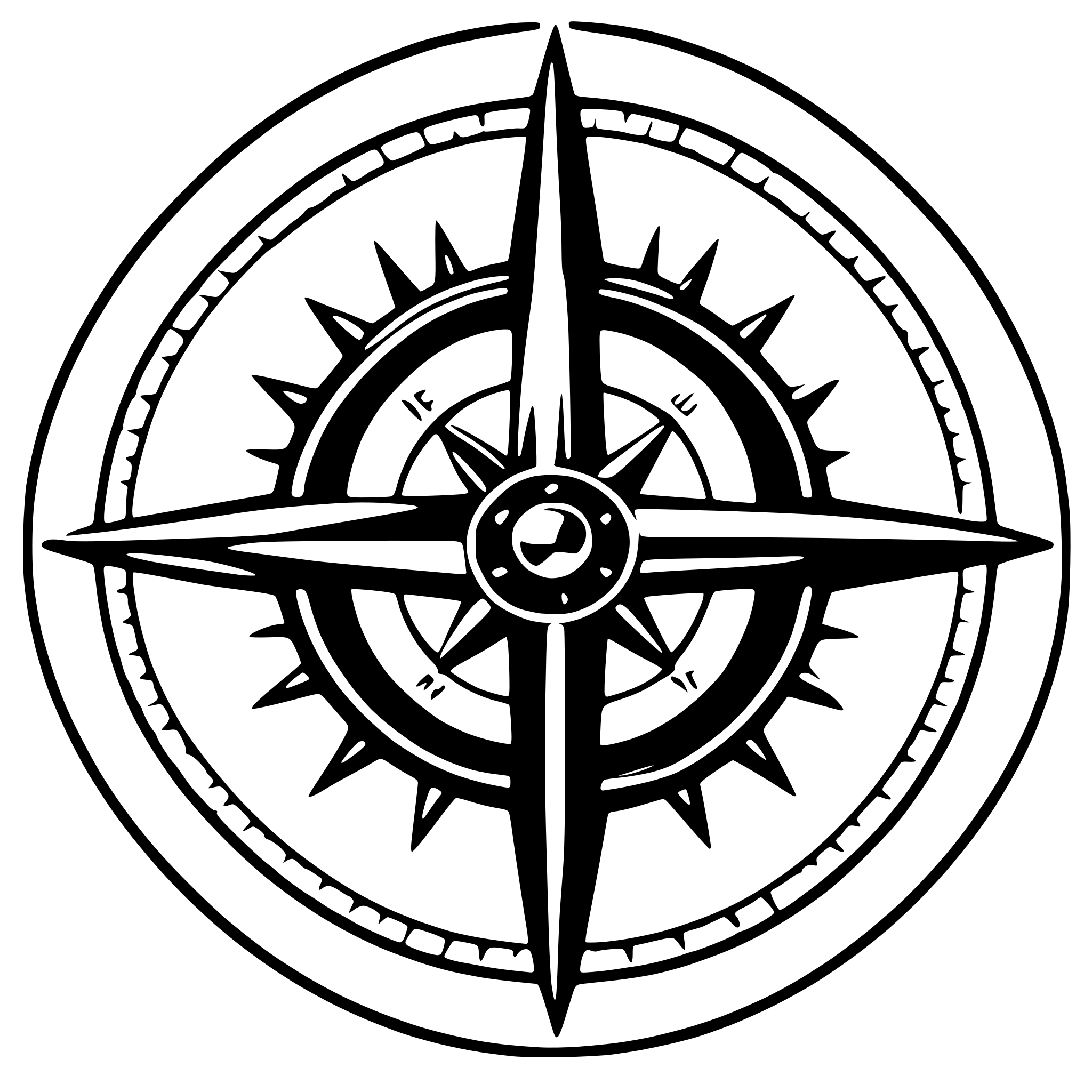 AI-generated SVG of 'create compass rose'