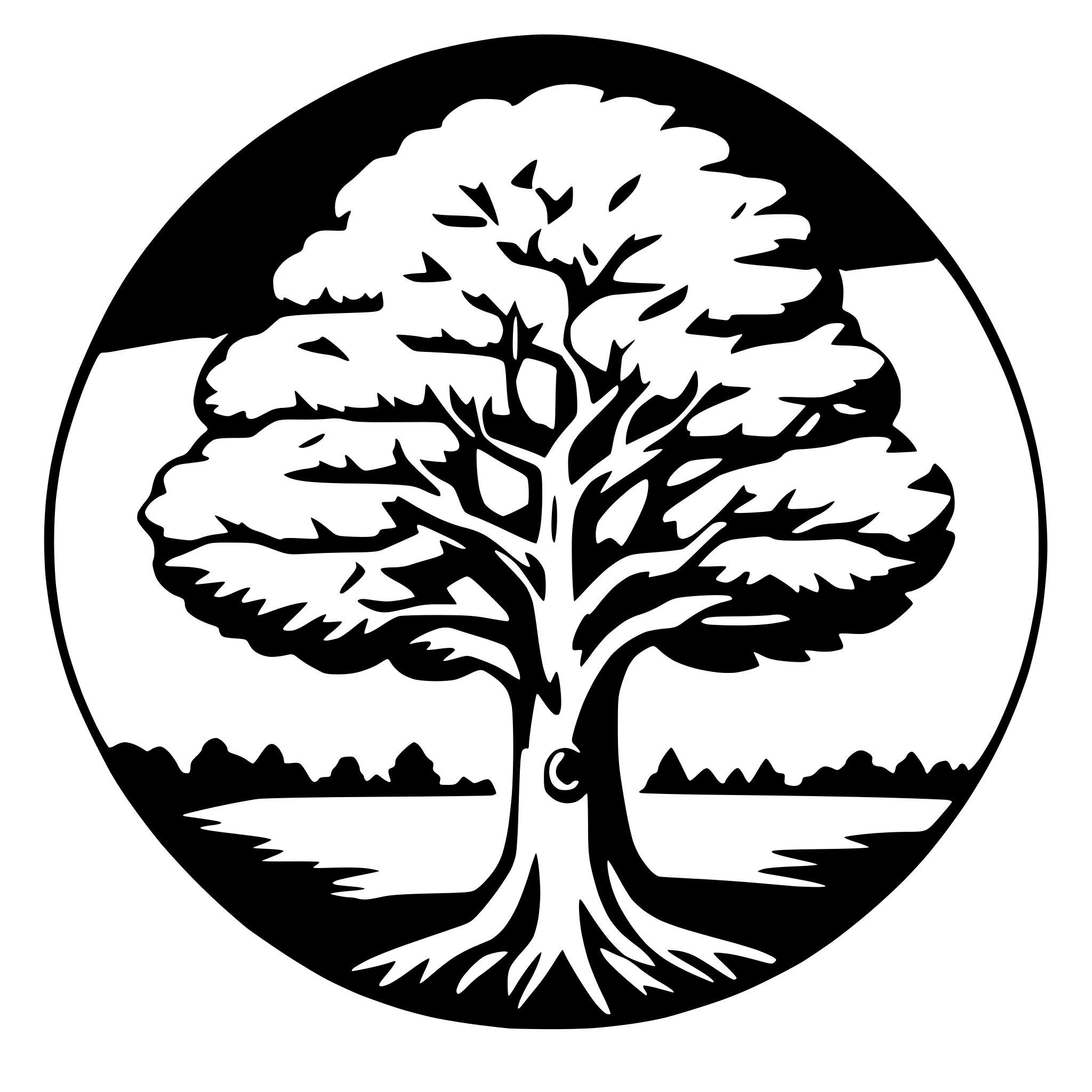 AI-generated SVG of 'Beautiful tree in a circle'