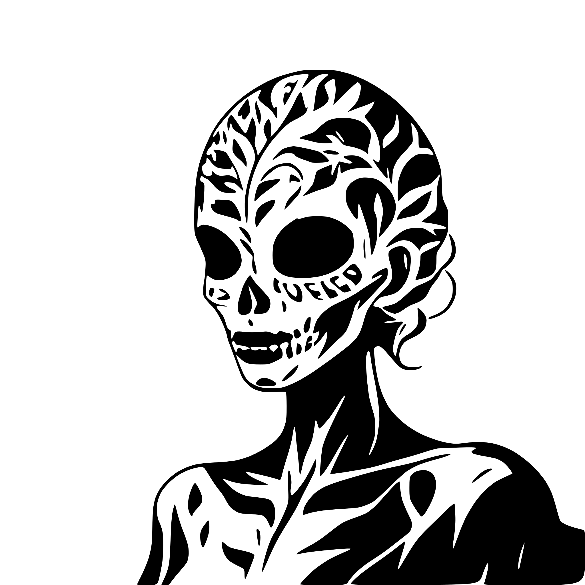 AI-generated SVG of a skull