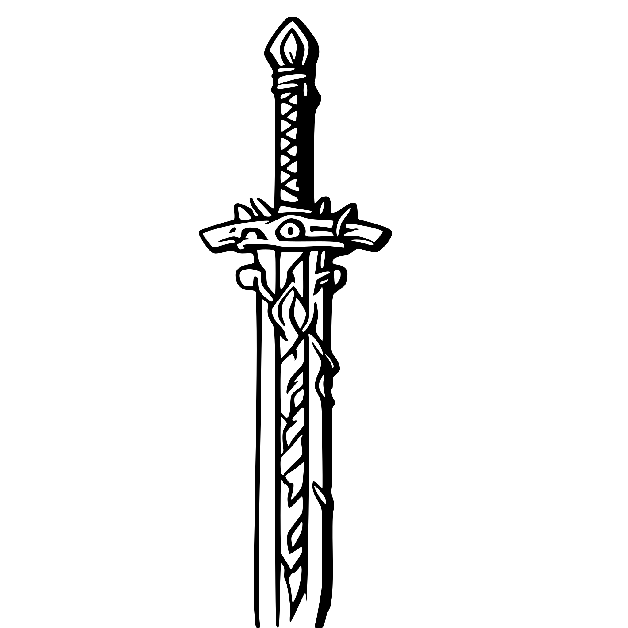 AI-generated SVG of 'sword with dragon engravings'