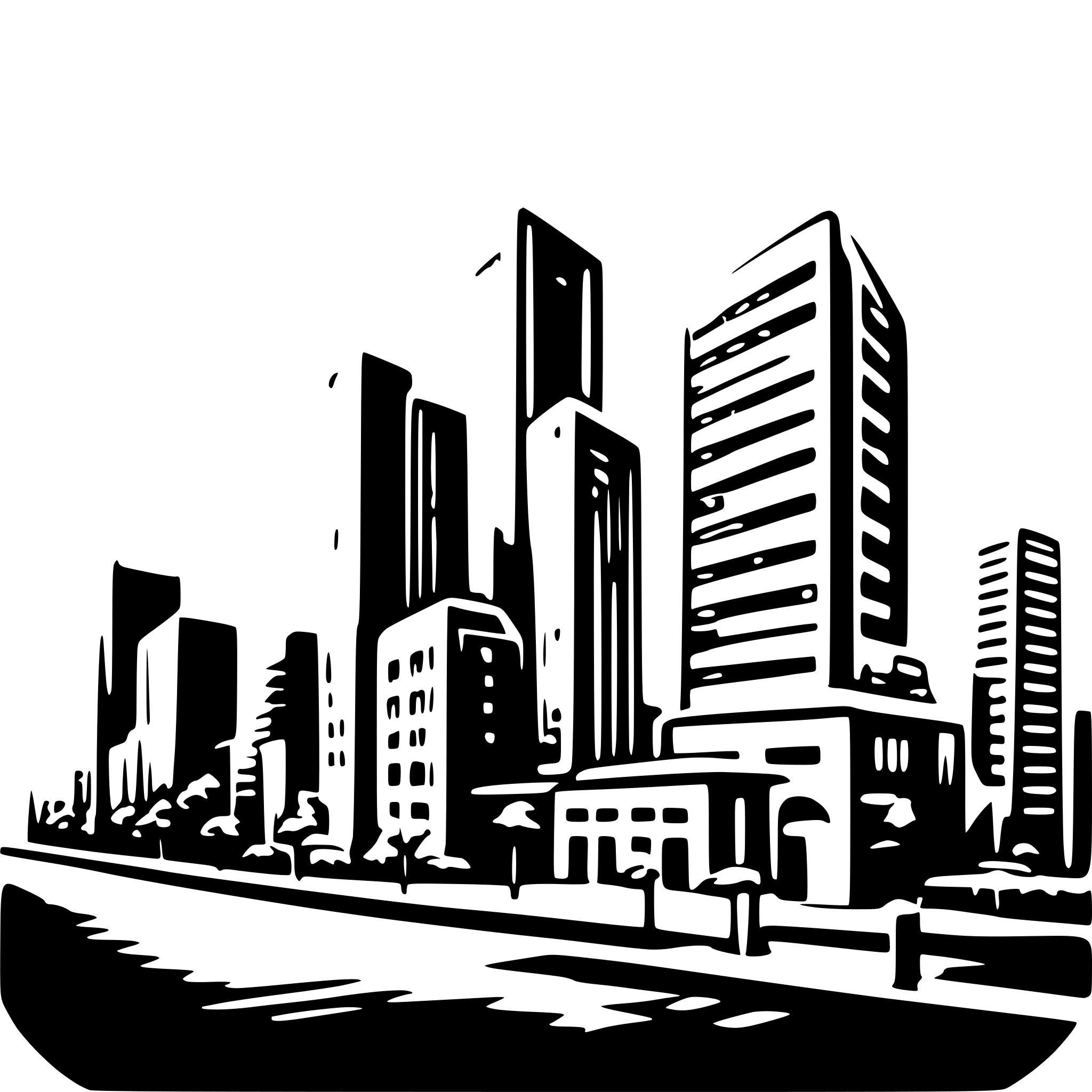 AI-generated SVG of 'Digital Transformation city building'