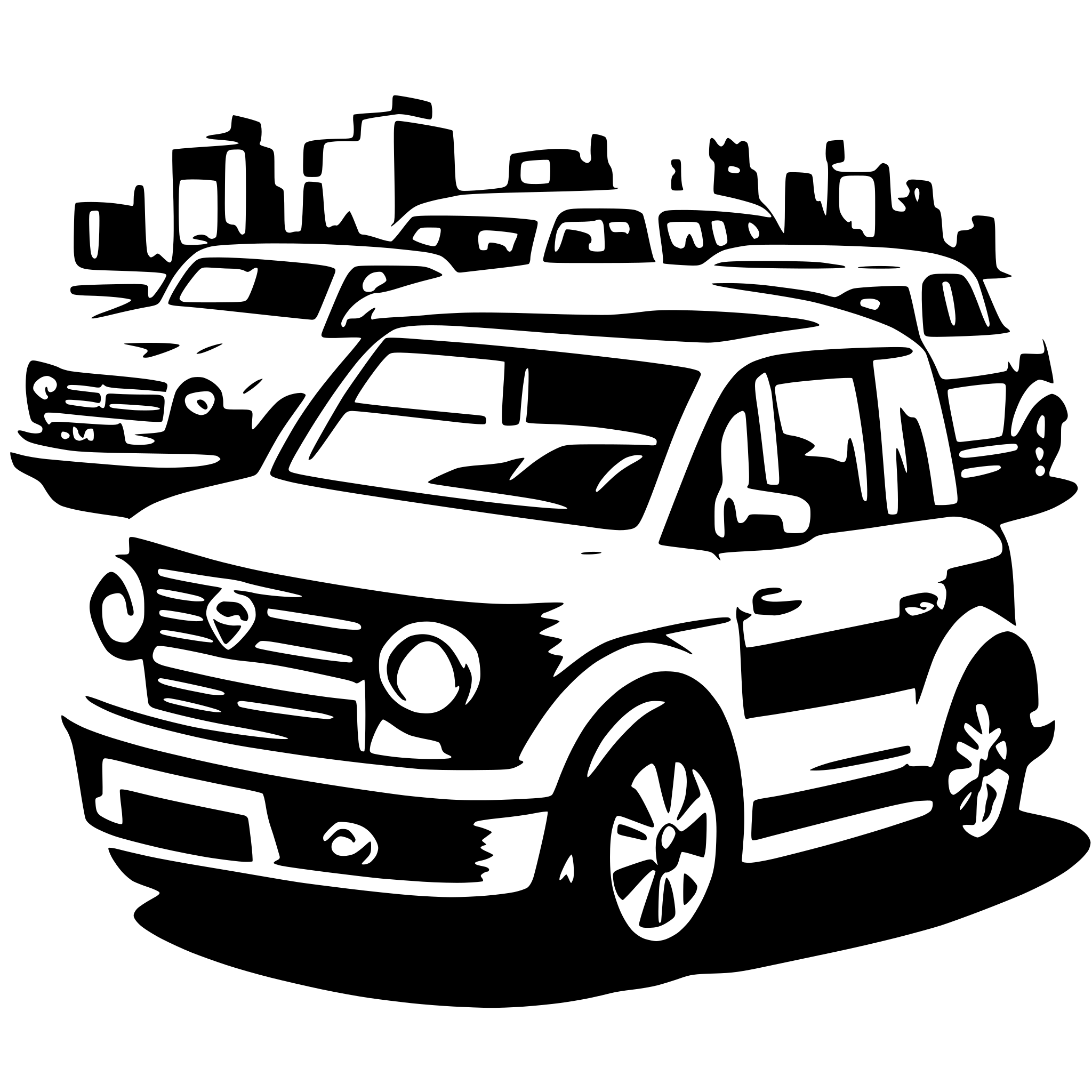AI-generated SVG of 'A fleet of company cars'
