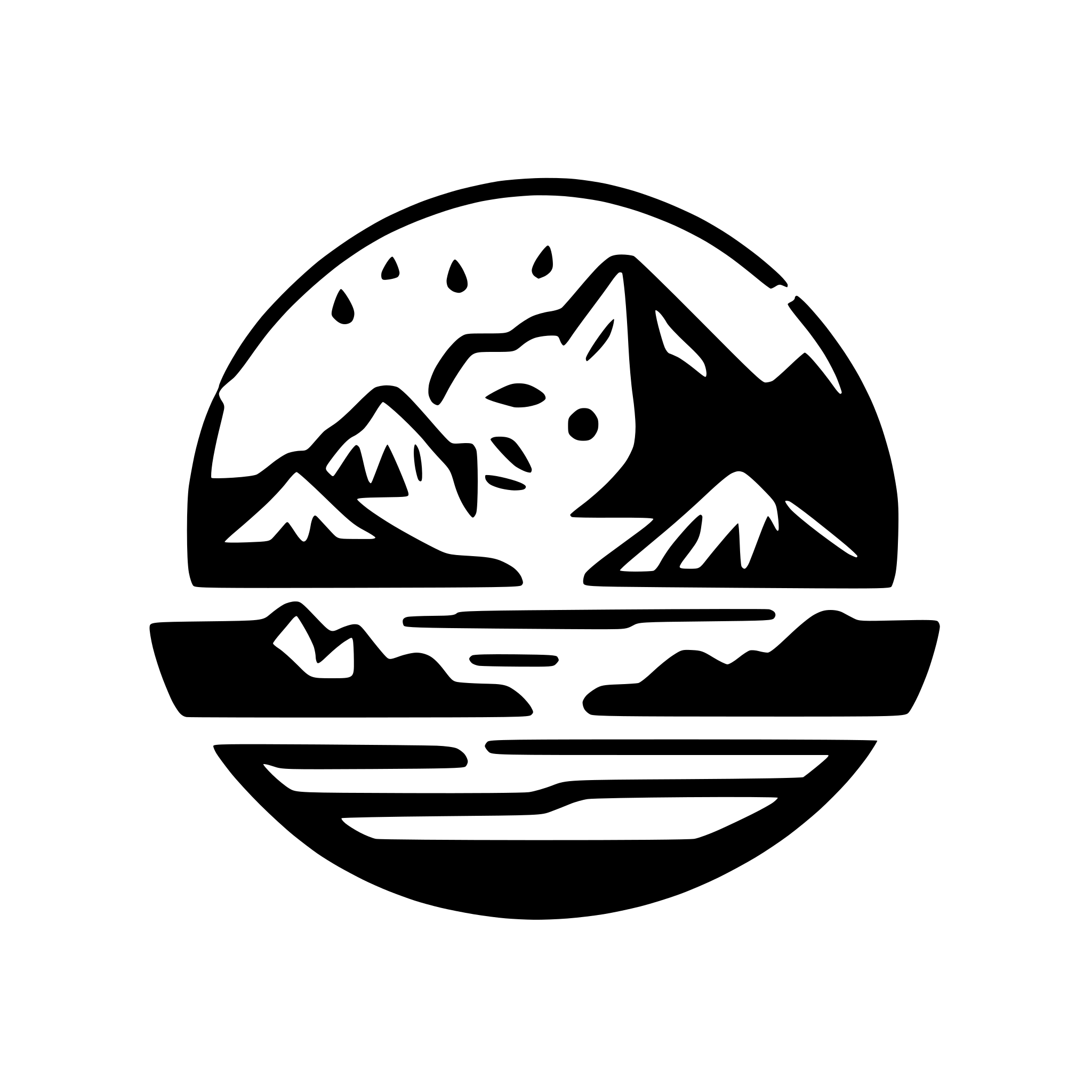 AI-generated SVG of a the sun setting behind the mountains