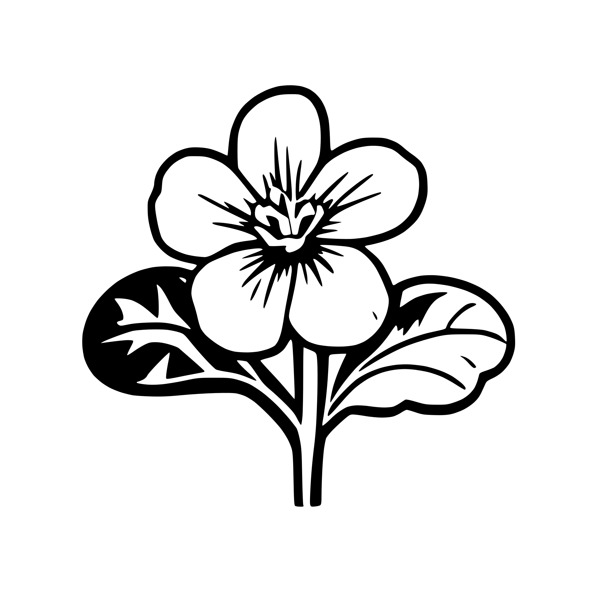 AI-generated SVG of a african violet saintpaulia blossom