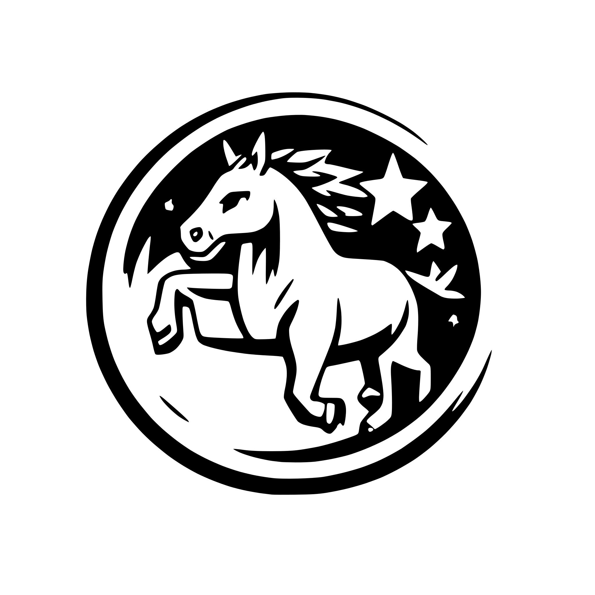 AI-generated SVG of a dynamic running horse and star