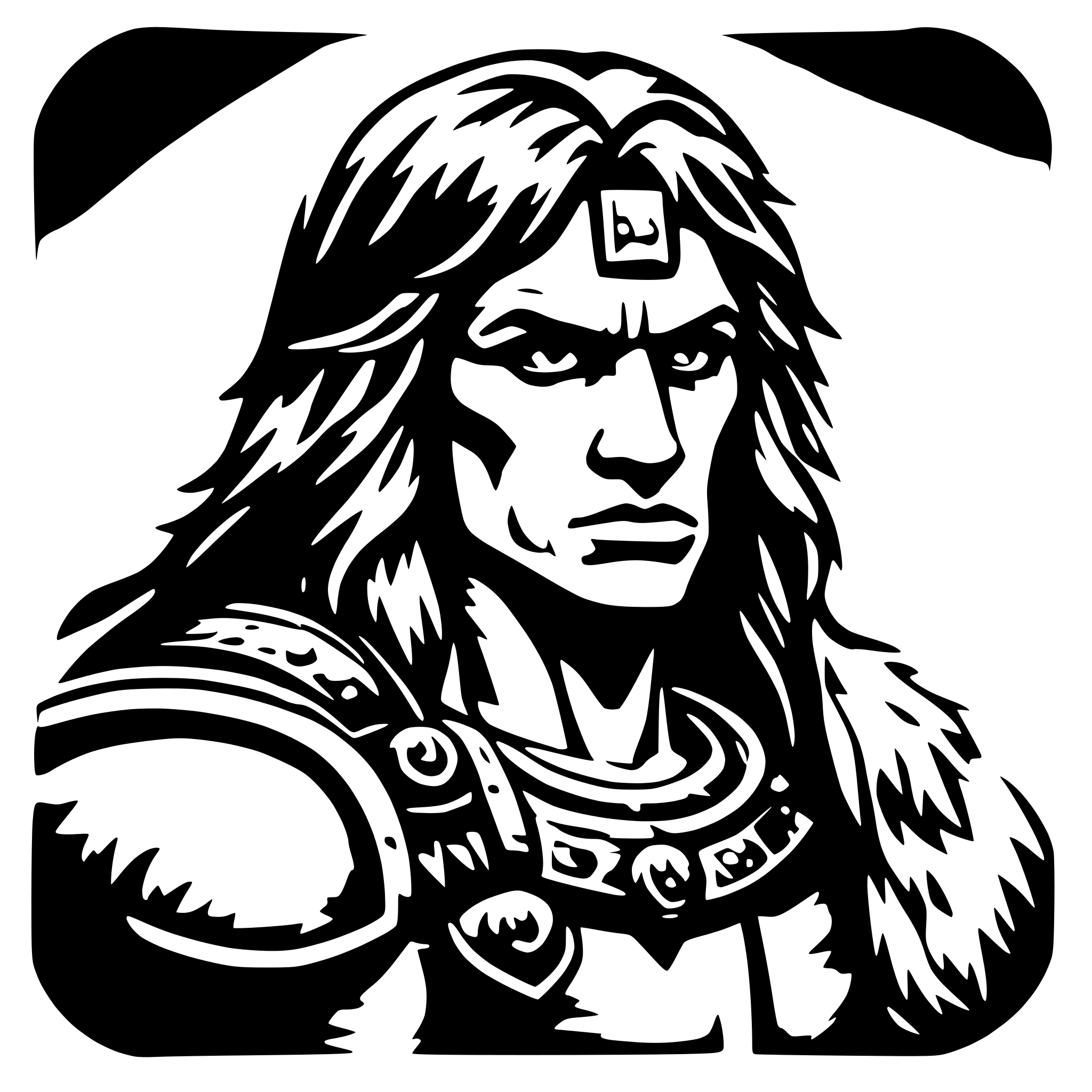 AI-generated SVG of 'barbarian savage warrior'