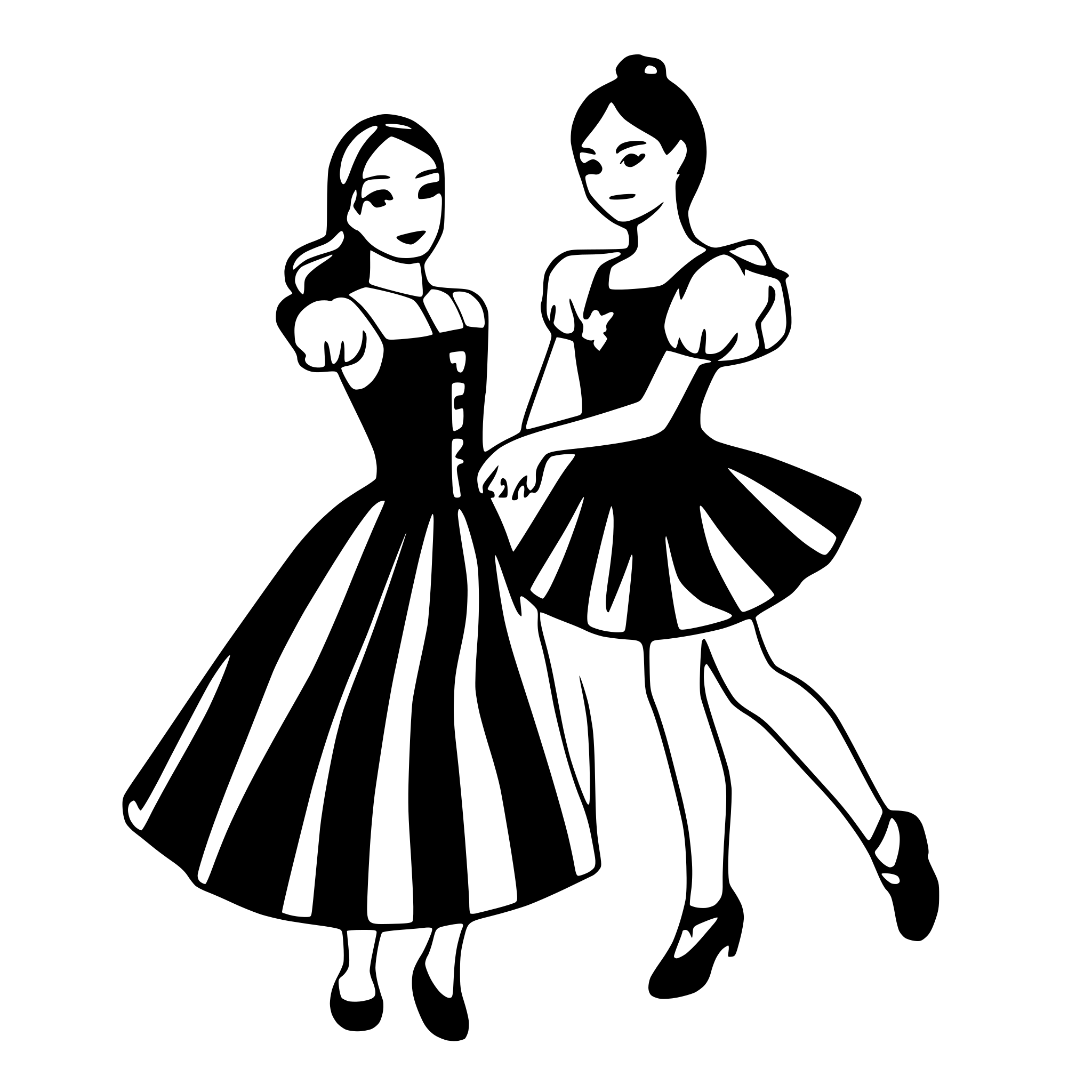 AI-generated SVG of a hungarian dancing pair
