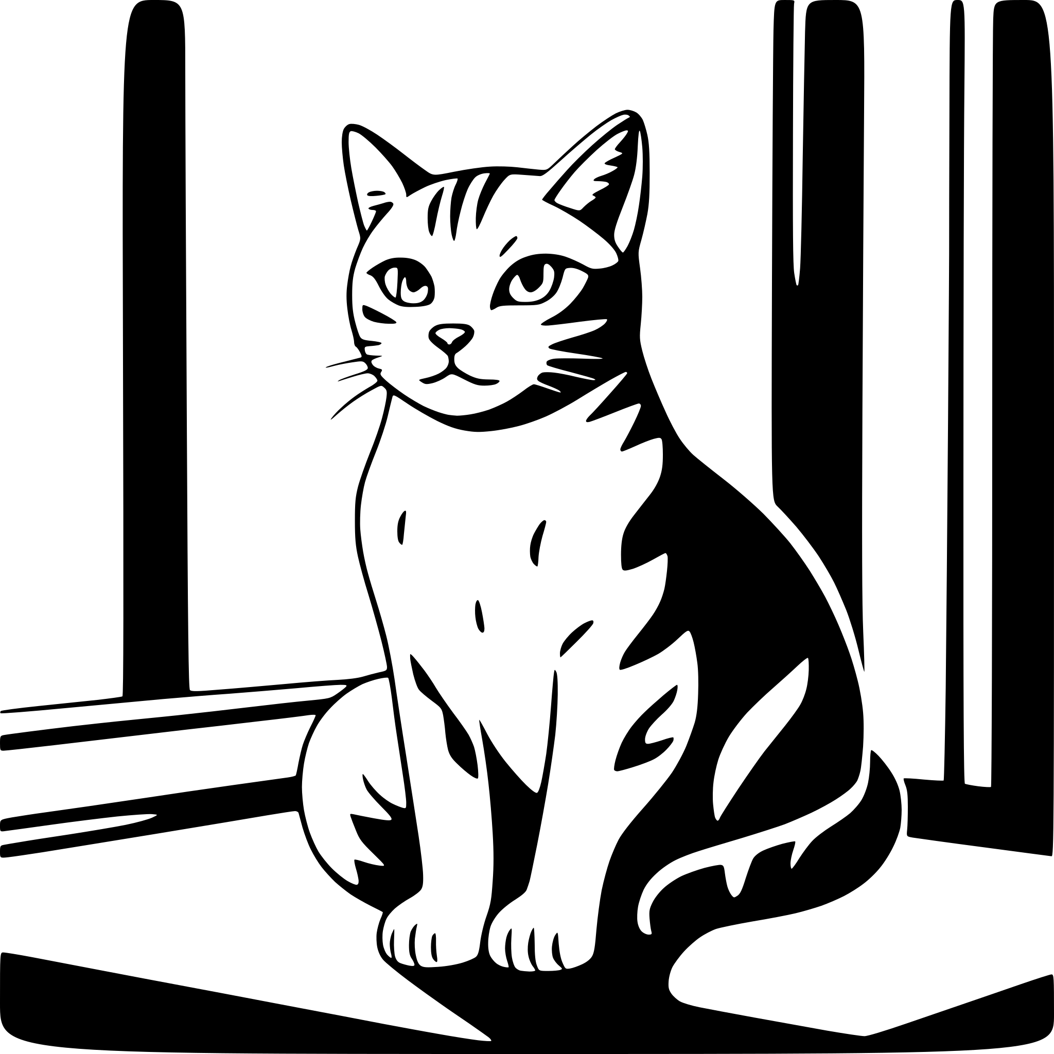 AI-generated SVG of 'cat sitting by window'