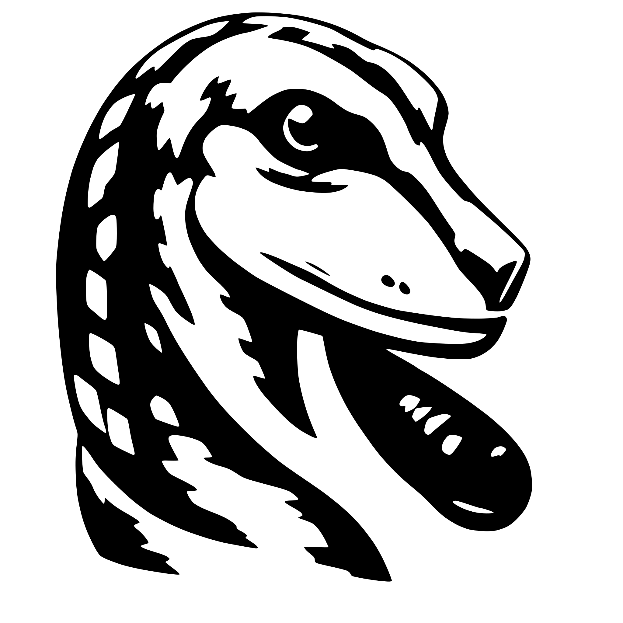 AI-generated SVG of a snake face in profile