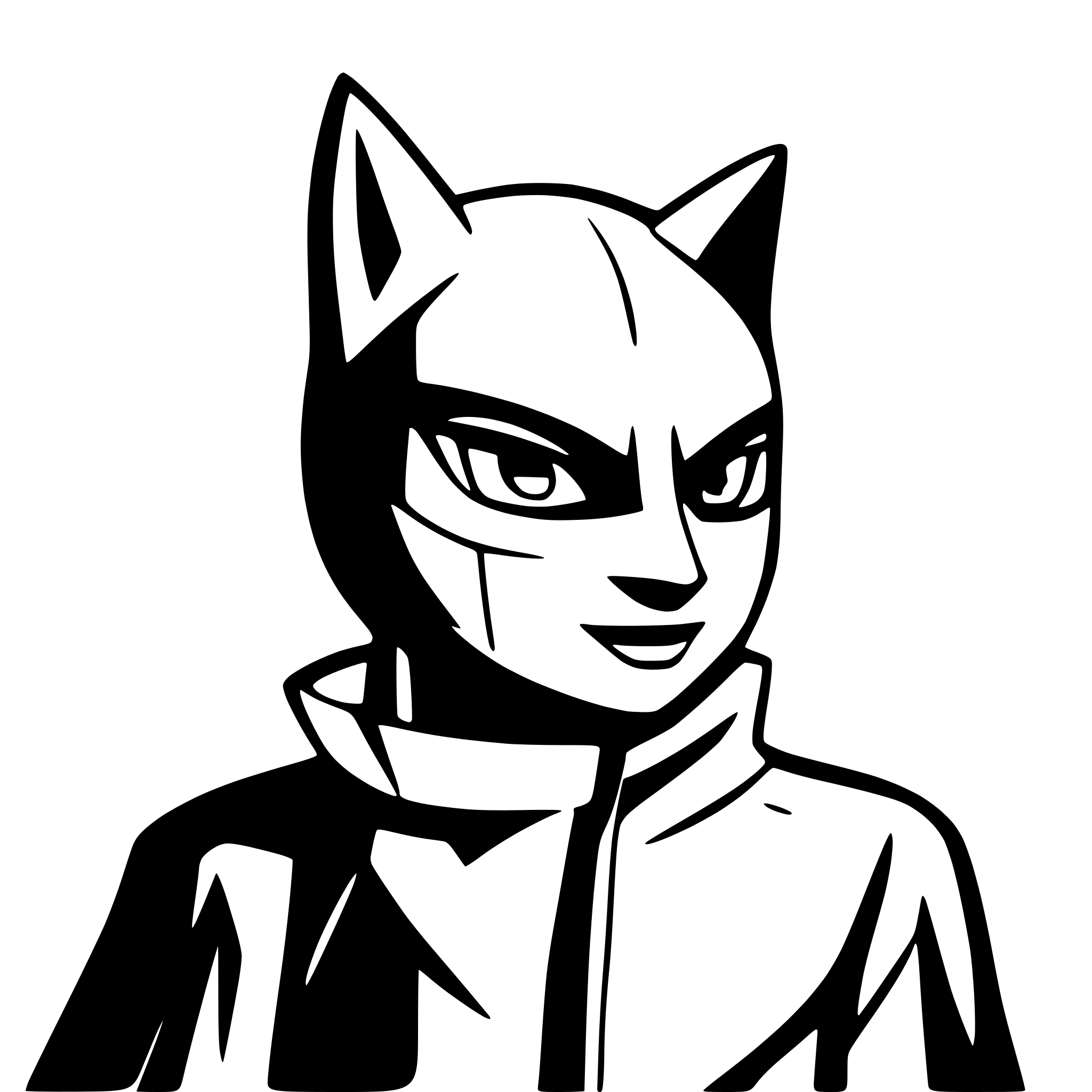 AI-generated SVG of 'Cat with batman mask'