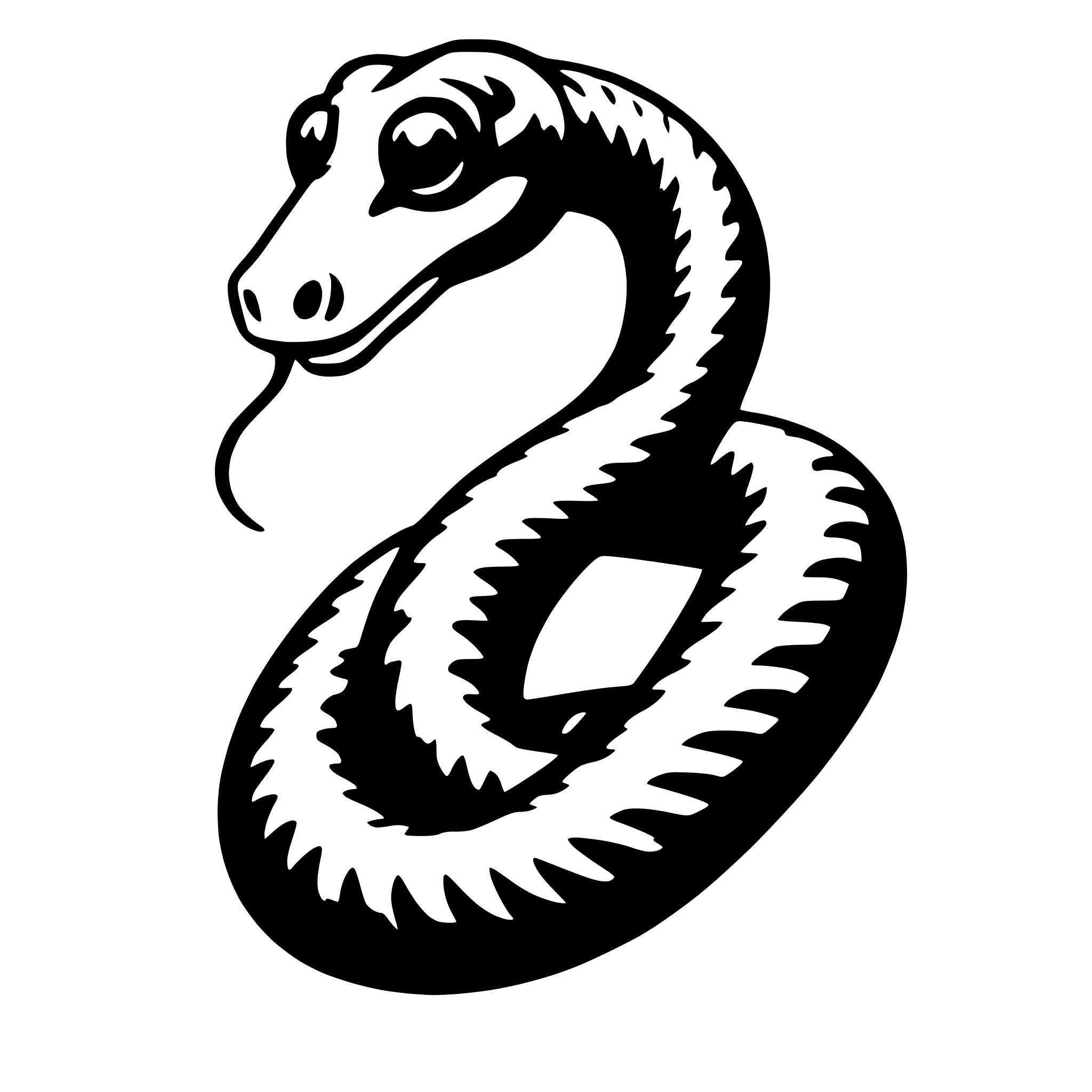 AI-generated SVG of 'snake with spectacles'