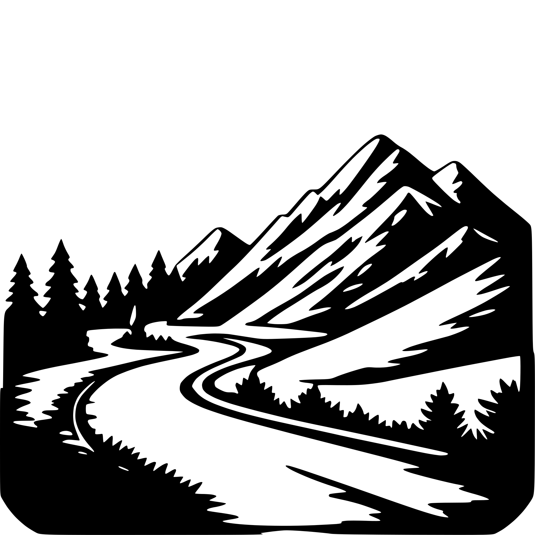 AI-generated SVG of a mountain journey