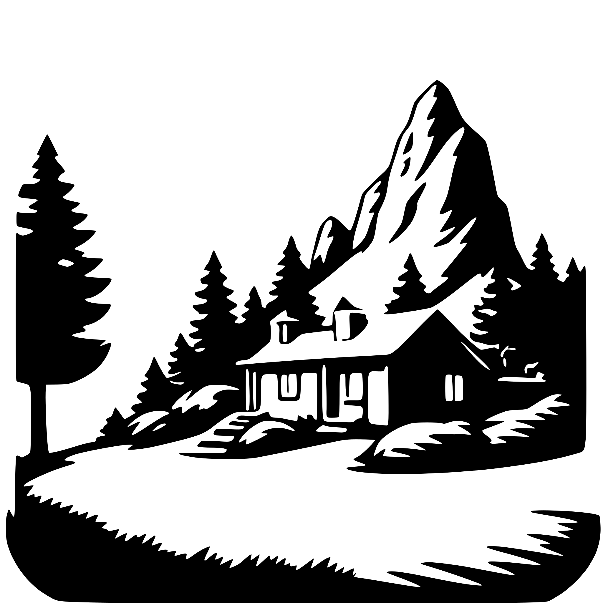 AI-generated SVG of a mountain retreat