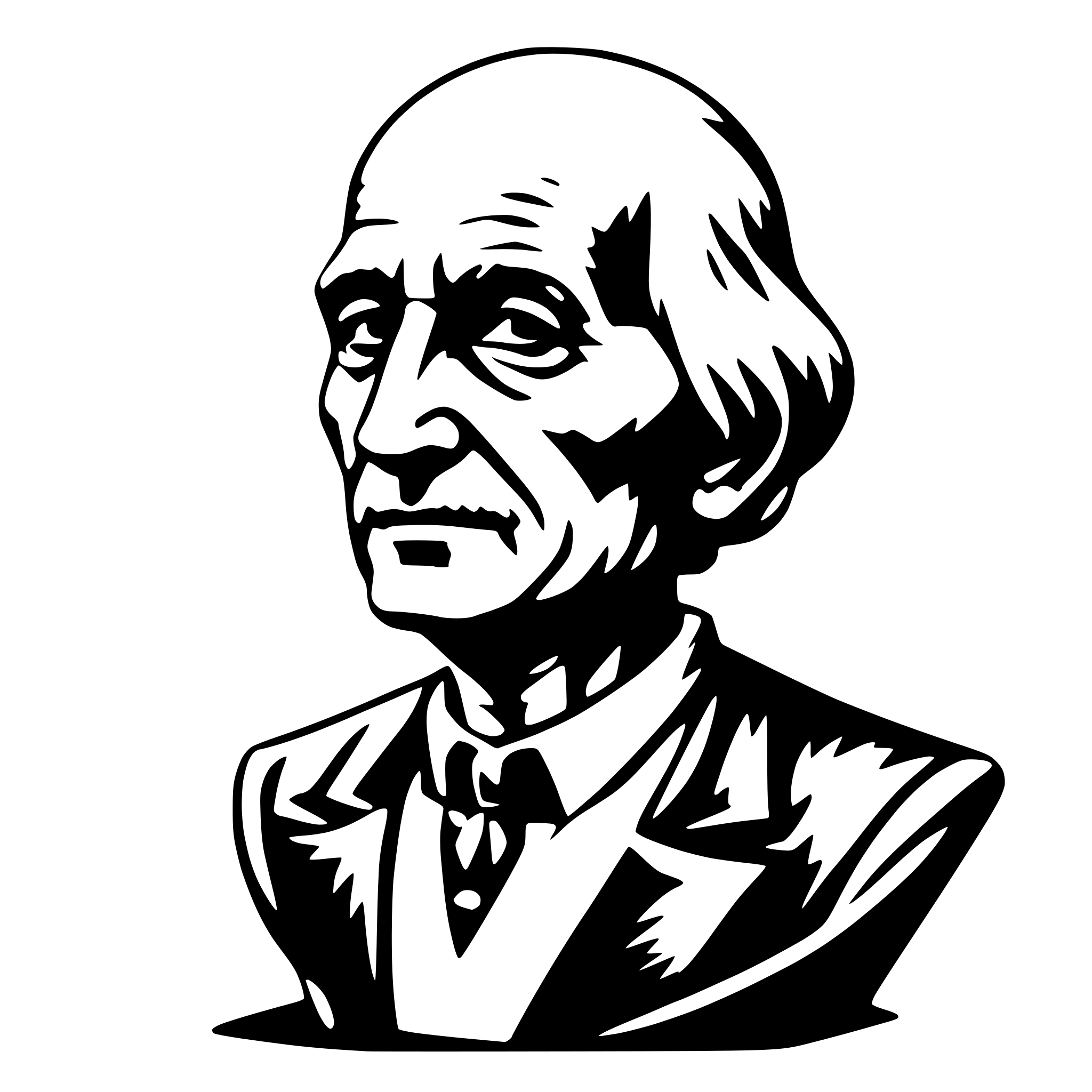 AI-generated SVG of a Old person bust, generic