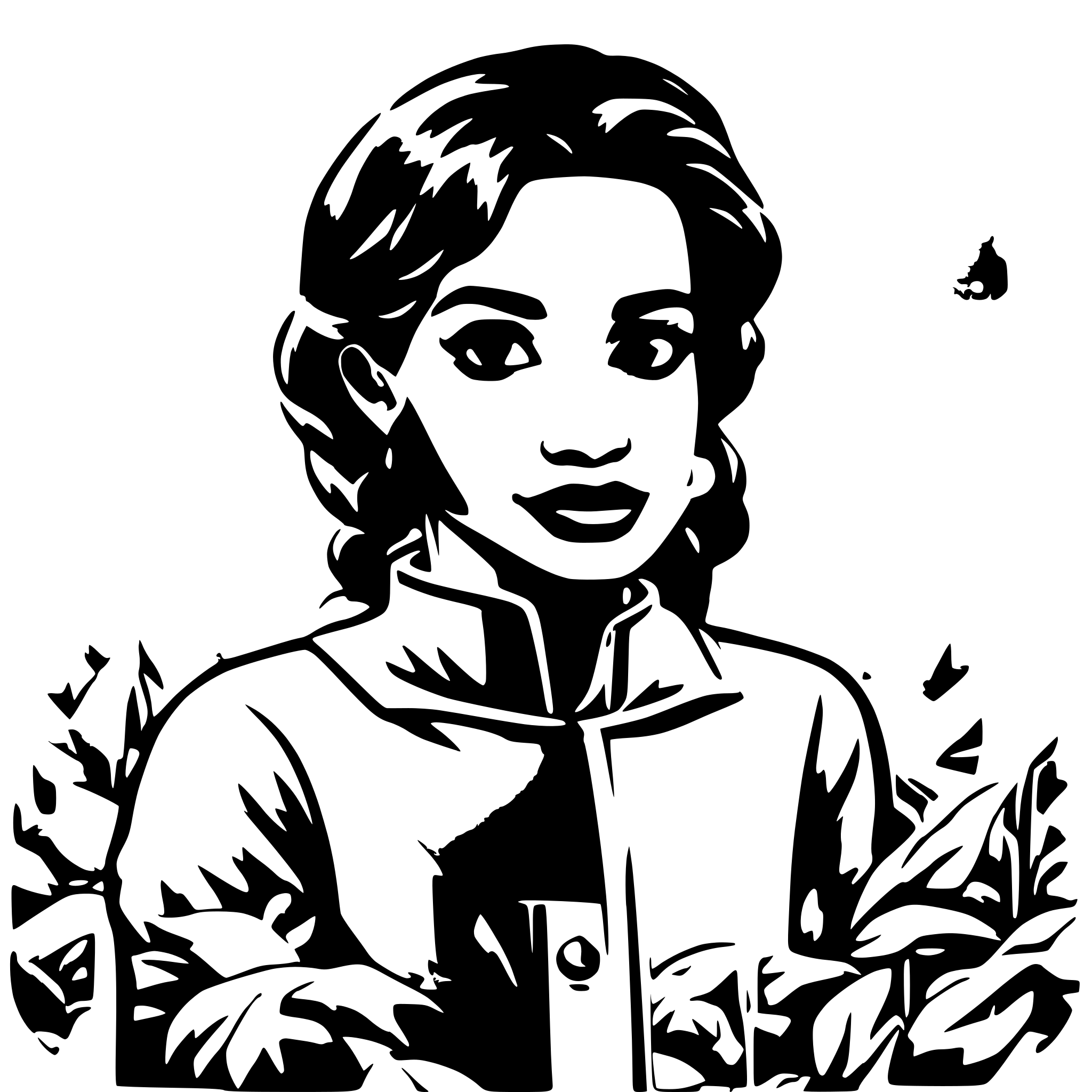 AI-generated SVG of 'farming and black girl. Crops'