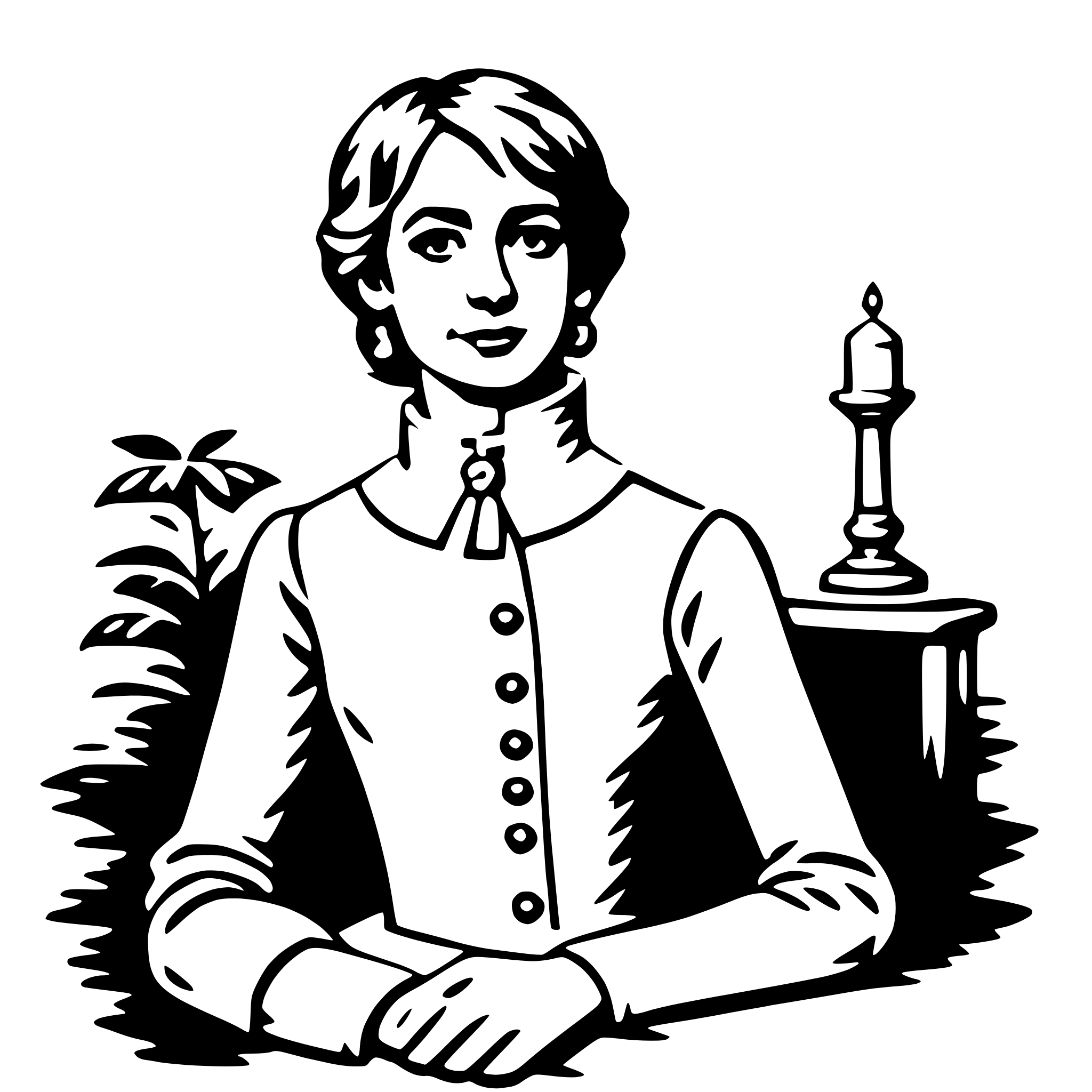 AI-generated SVG of a jane austen