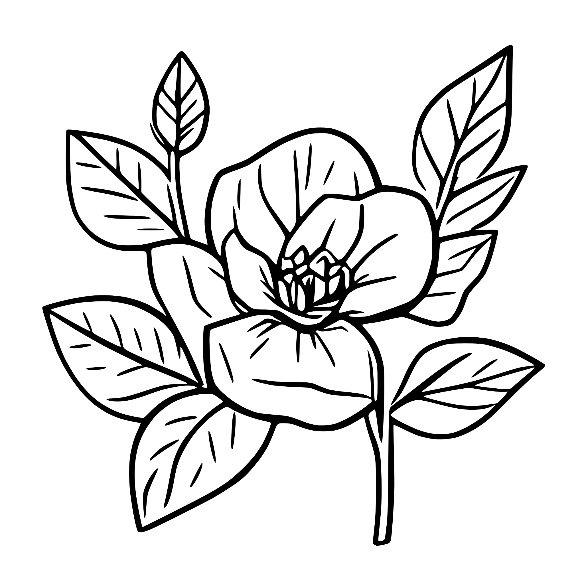 AI-generated SVG of a Floral tattoo minimalist fine-line design