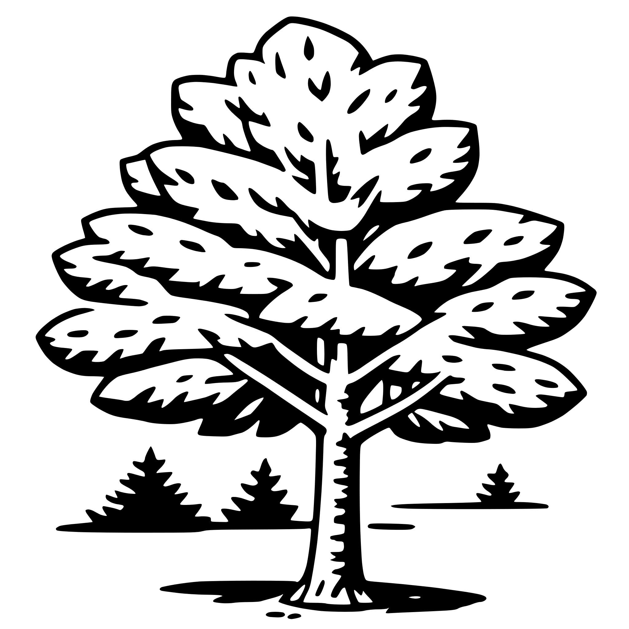 AI-generated SVG of a hickory tree
