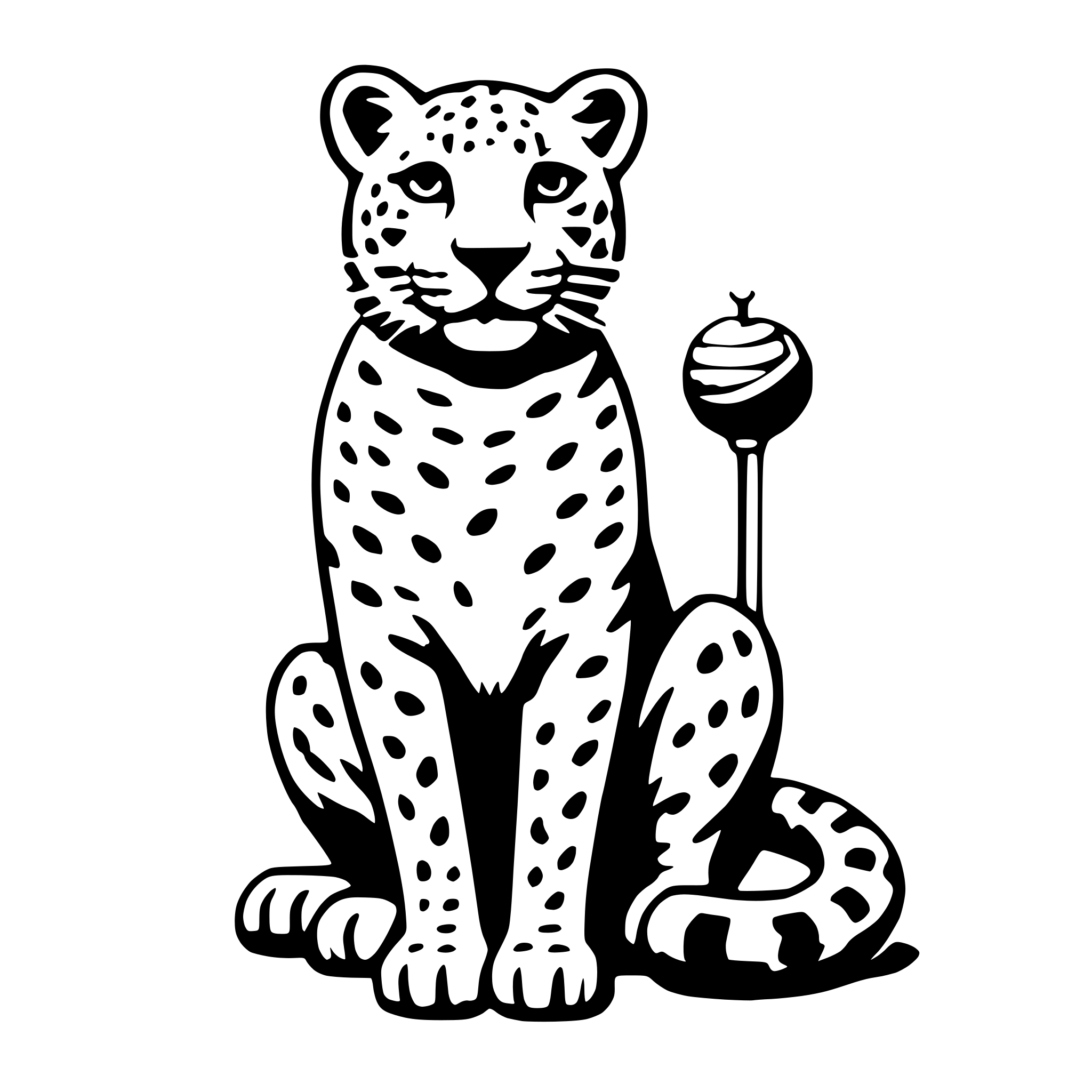 AI-generated SVG of a leopard with lollipop