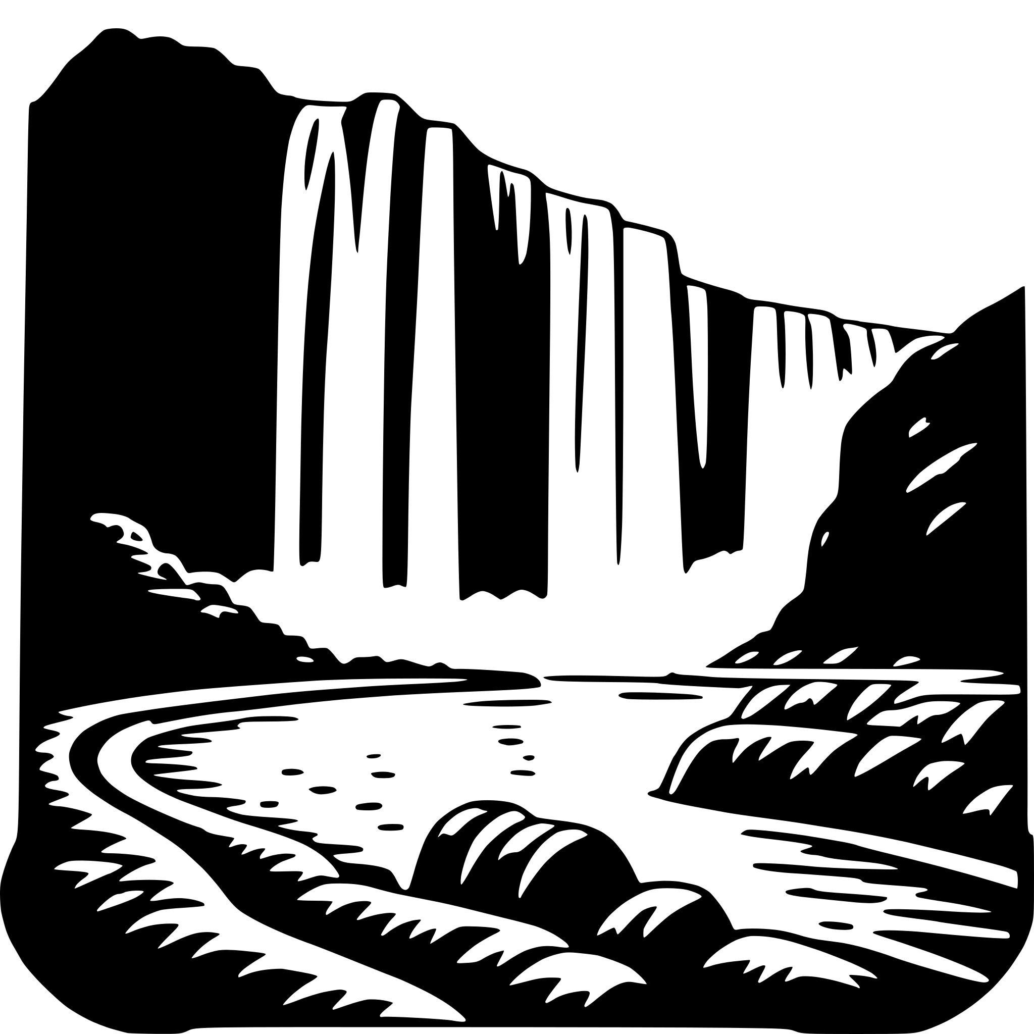 AI-generated SVG of 'skogafoss'