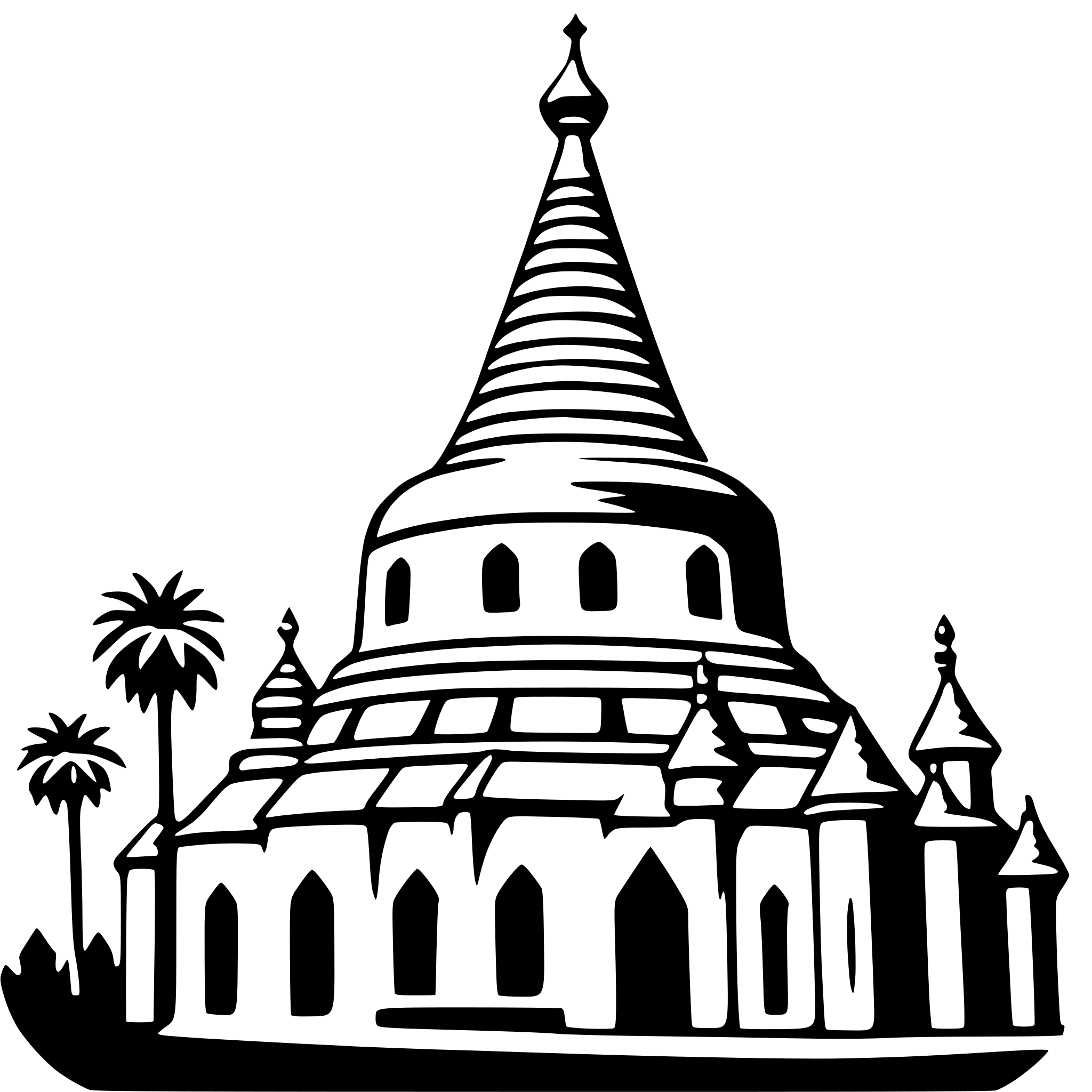 AI-generated SVG of a shwedagon pagoda