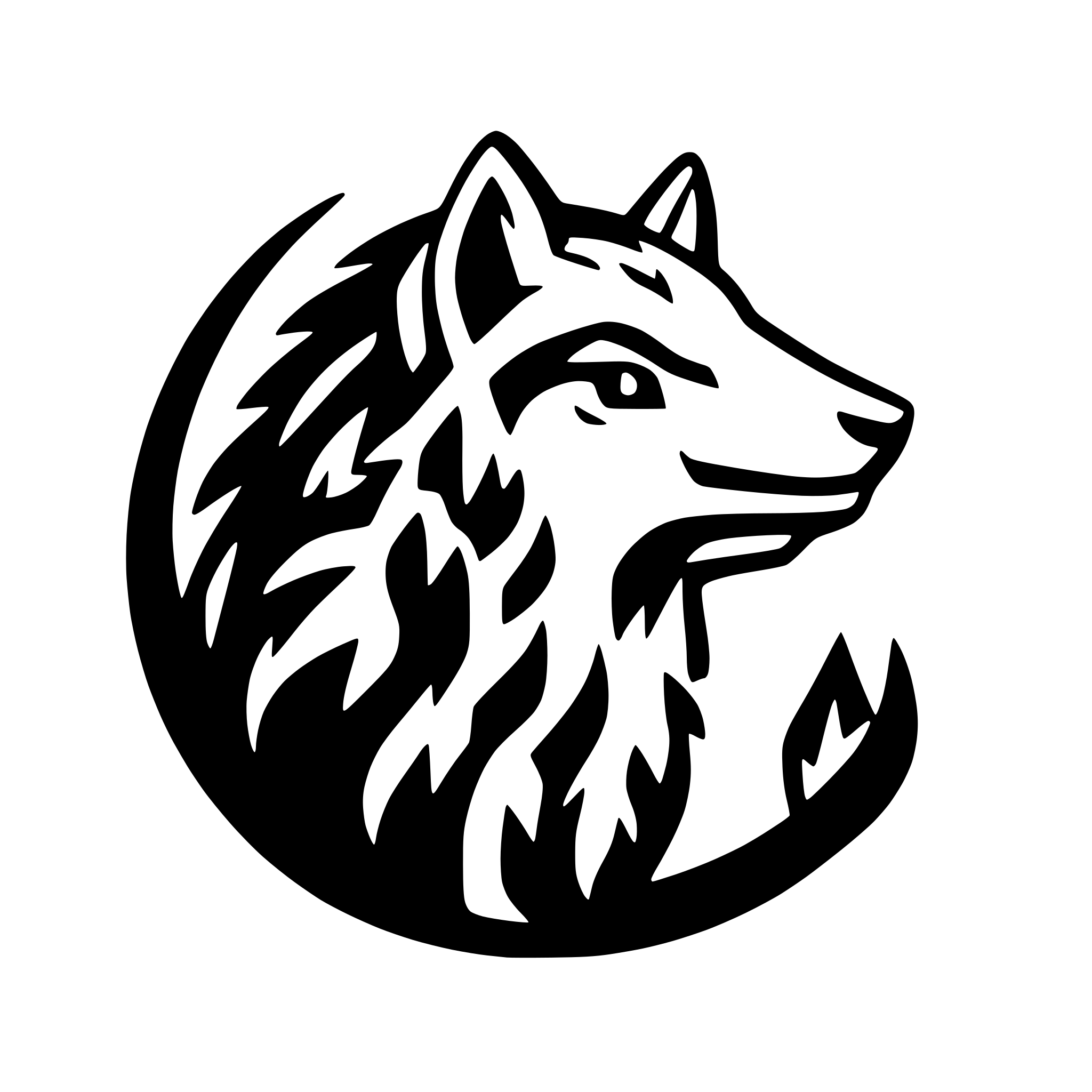 AI-generated SVG of 'Howling wolf'