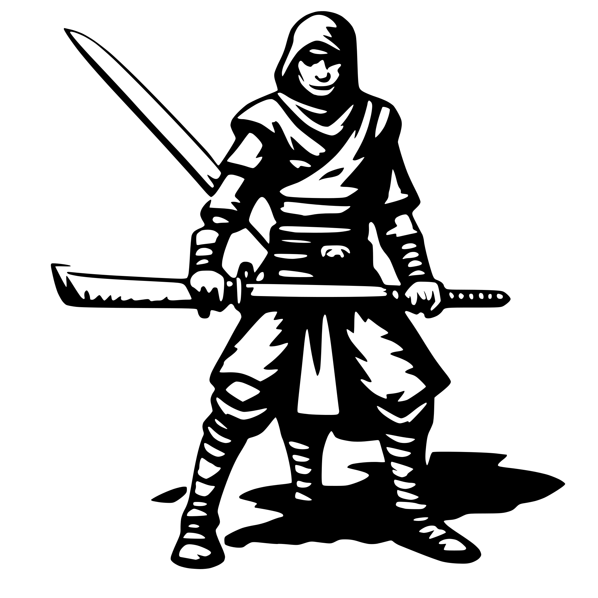 AI-generated SVG of 'Old ninja'