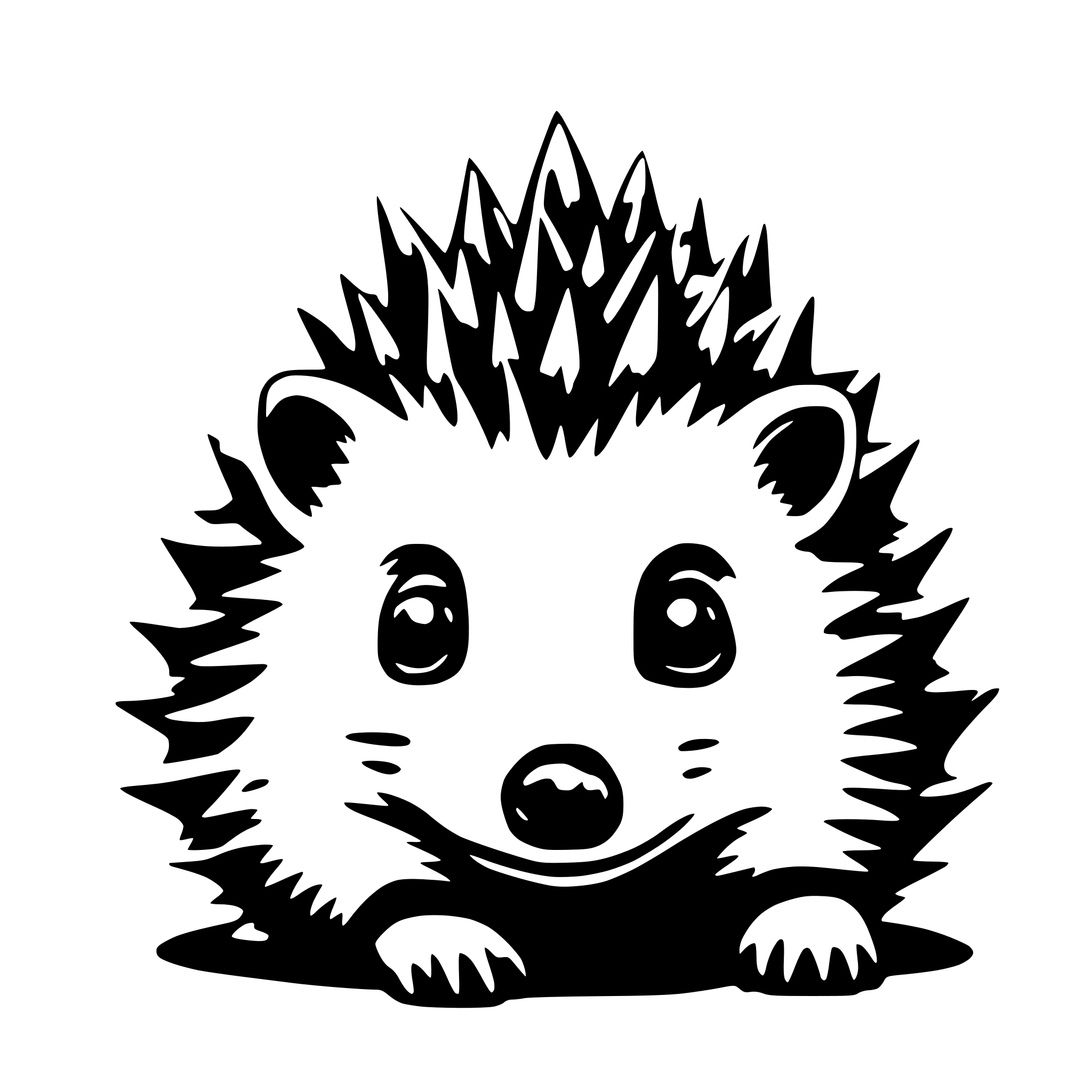 AI-generated SVG of a hedgehog cute animal displaying spikes