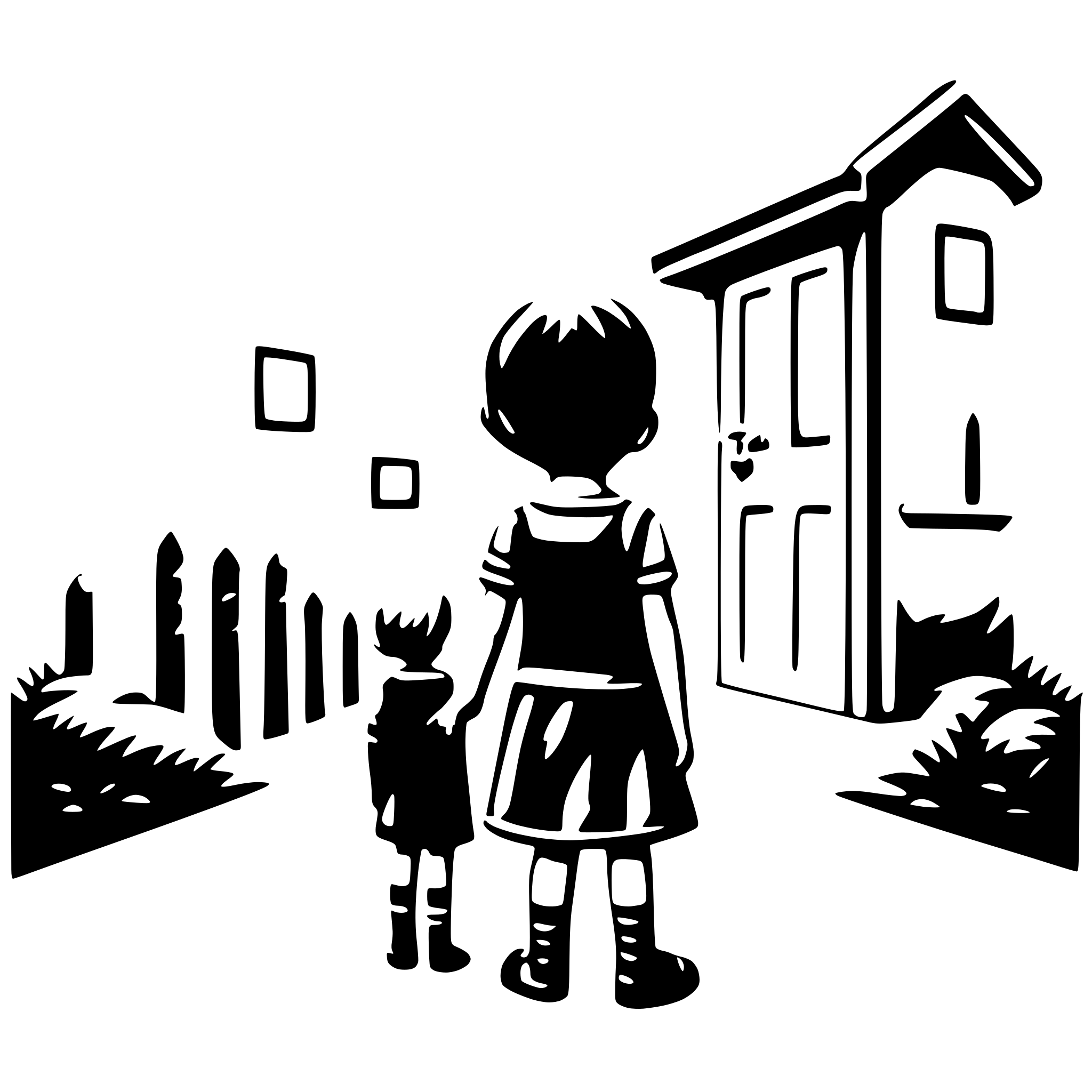 AI-generated SVG of a Toddler saying goodbye to the kindergarden