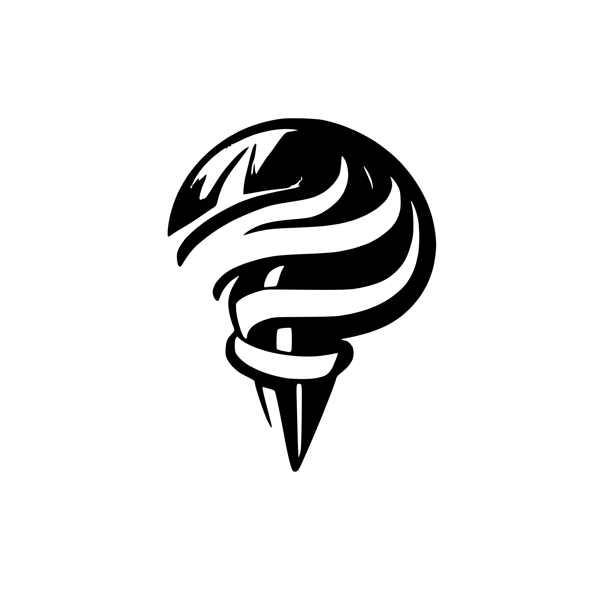 AI-generated SVG of a tornado logo cool blue