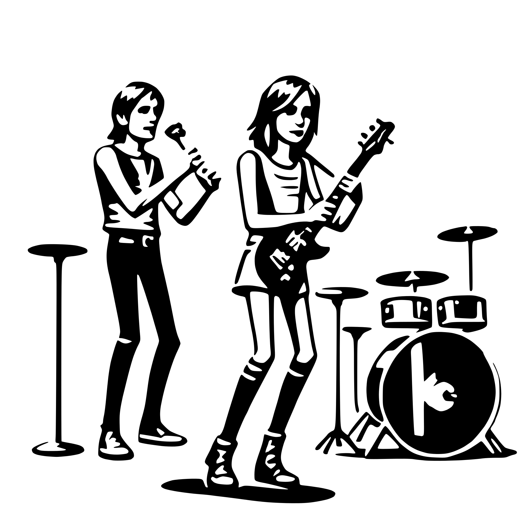 AI-generated SVG of a rock band concert